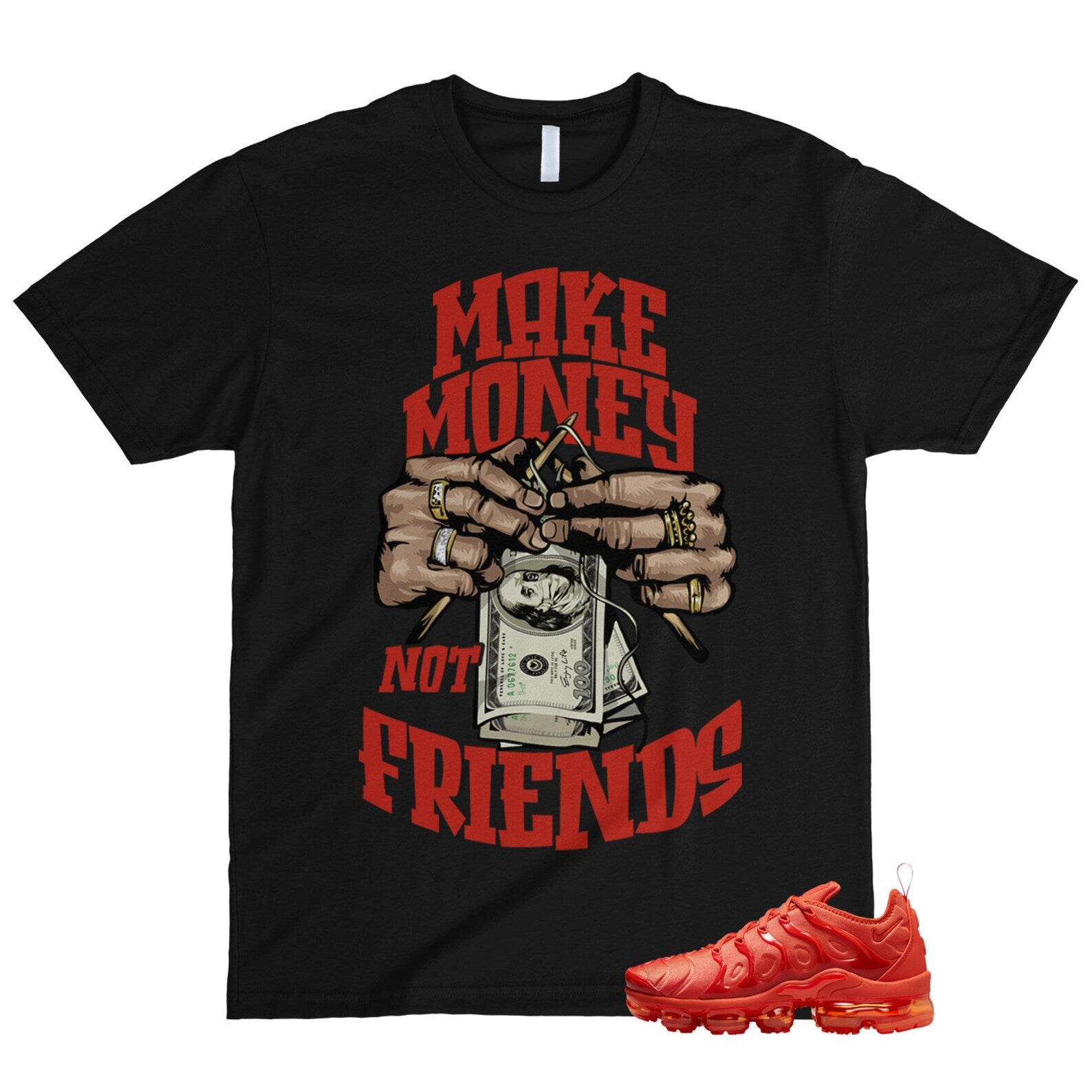 VaporMax Triple Orange Hyper Air Plus T Shirt Match MM ,DZ4440-800 T-Shirt, Sneaker Match Tee