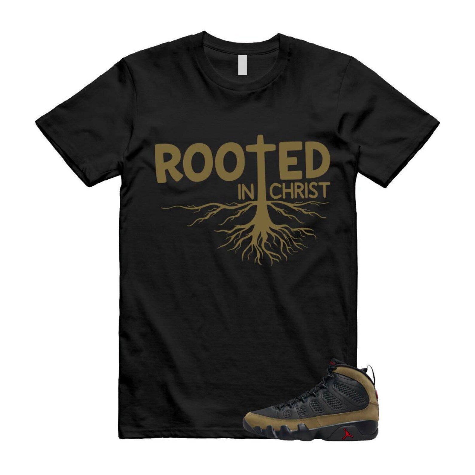 9 Olive 2024 Black True Red Light 1993 T Shirt Match ROOTED ,Hv4794-030 T-Shirt, Sneaker Match Tee