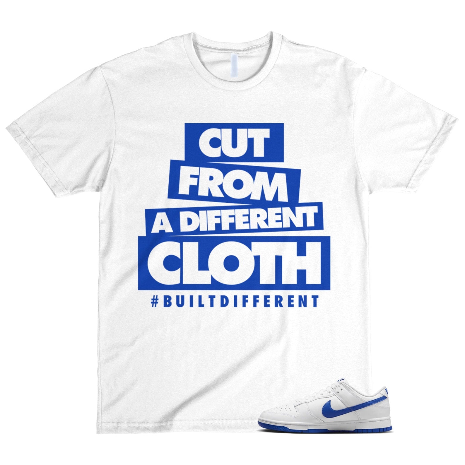 Dunk White Hyper Royal Summit Low T Shirt Match CLOTH ,DH9765-105 T-Shirt, Sneaker Match Tee