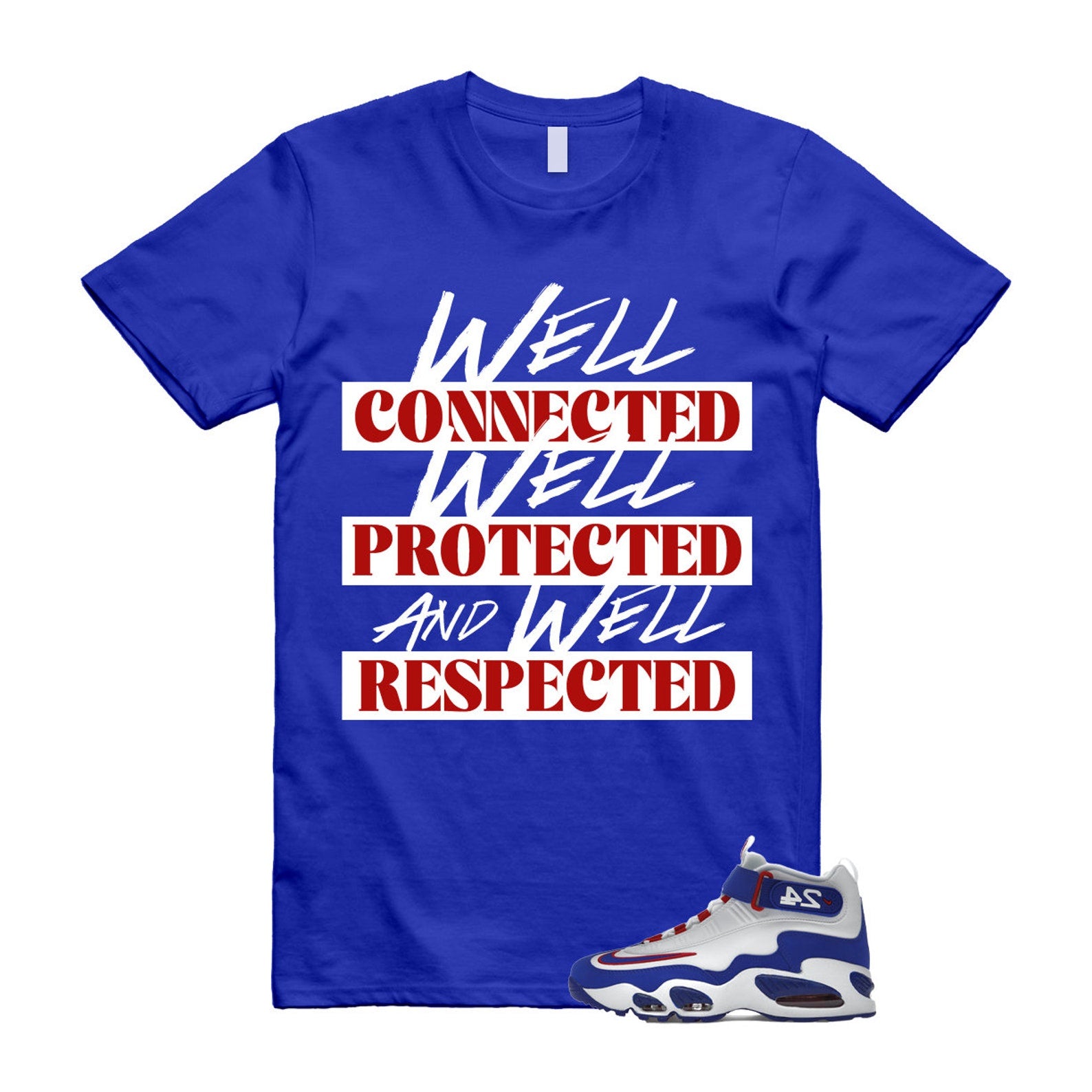 Air Griffey Max 1 USA White Blue Red 24 T Shirt Match WELL ,DX3723-100 T-Shirt, Sneaker Match Tee
