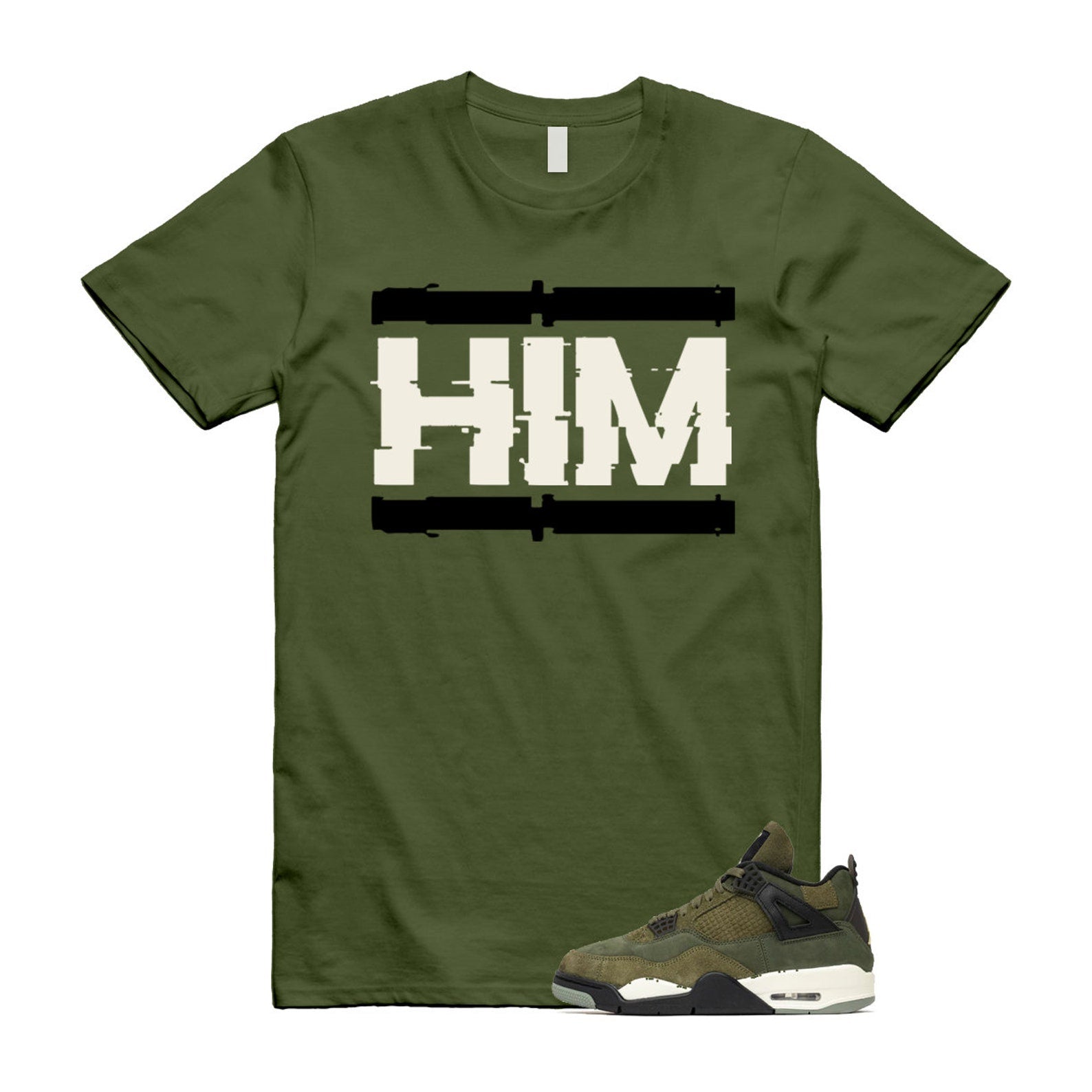 4 Olive Craft Medium SE Pale Vanilla Khaki Black Sail T Shirt Match HIM ,FB9927-200 T-Shirt, Sneaker Match Tee