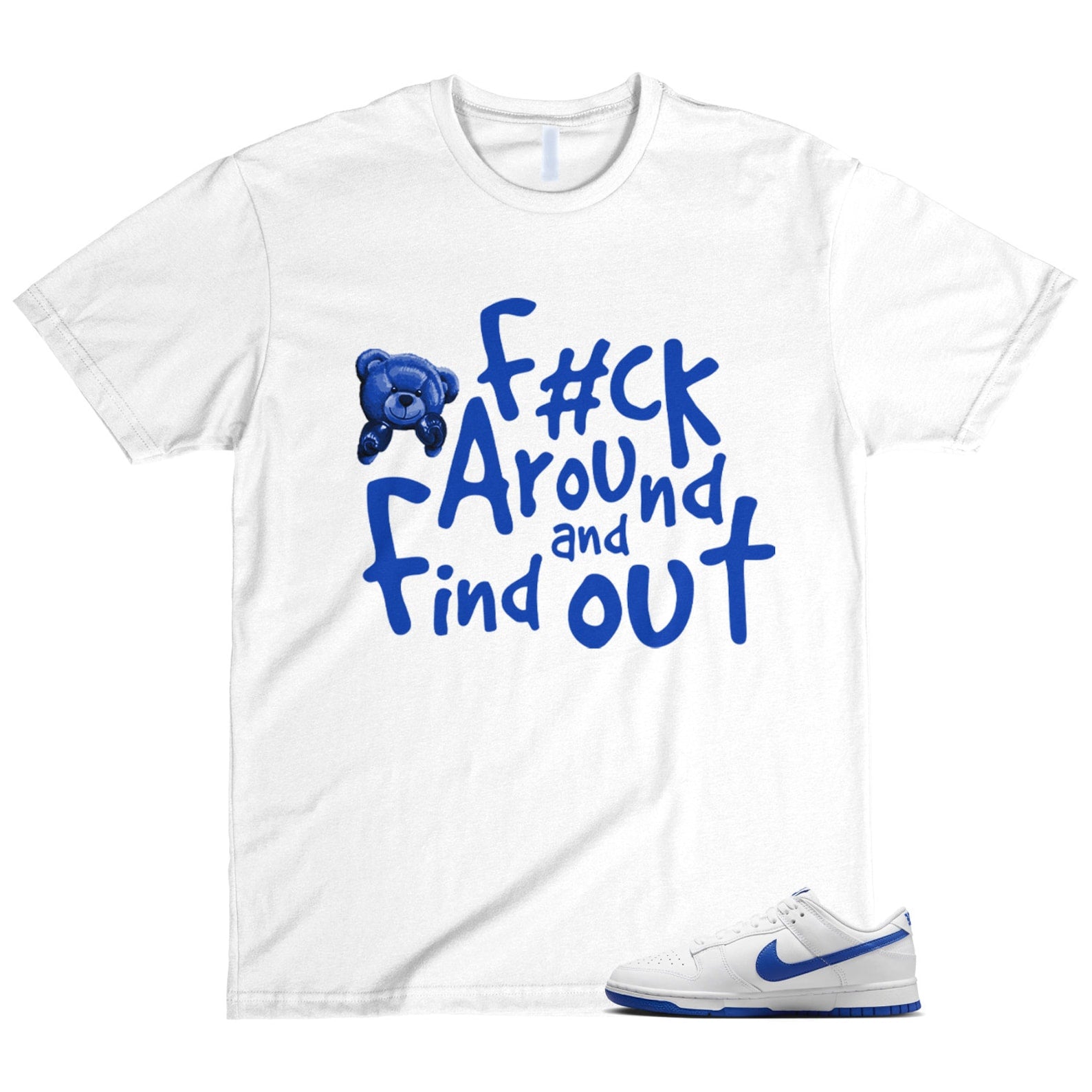 Dunk White Hyper Royal Summit Low T Shirt Match FCK ,DH9765-105 T-Shirt, Sneaker Match Tee