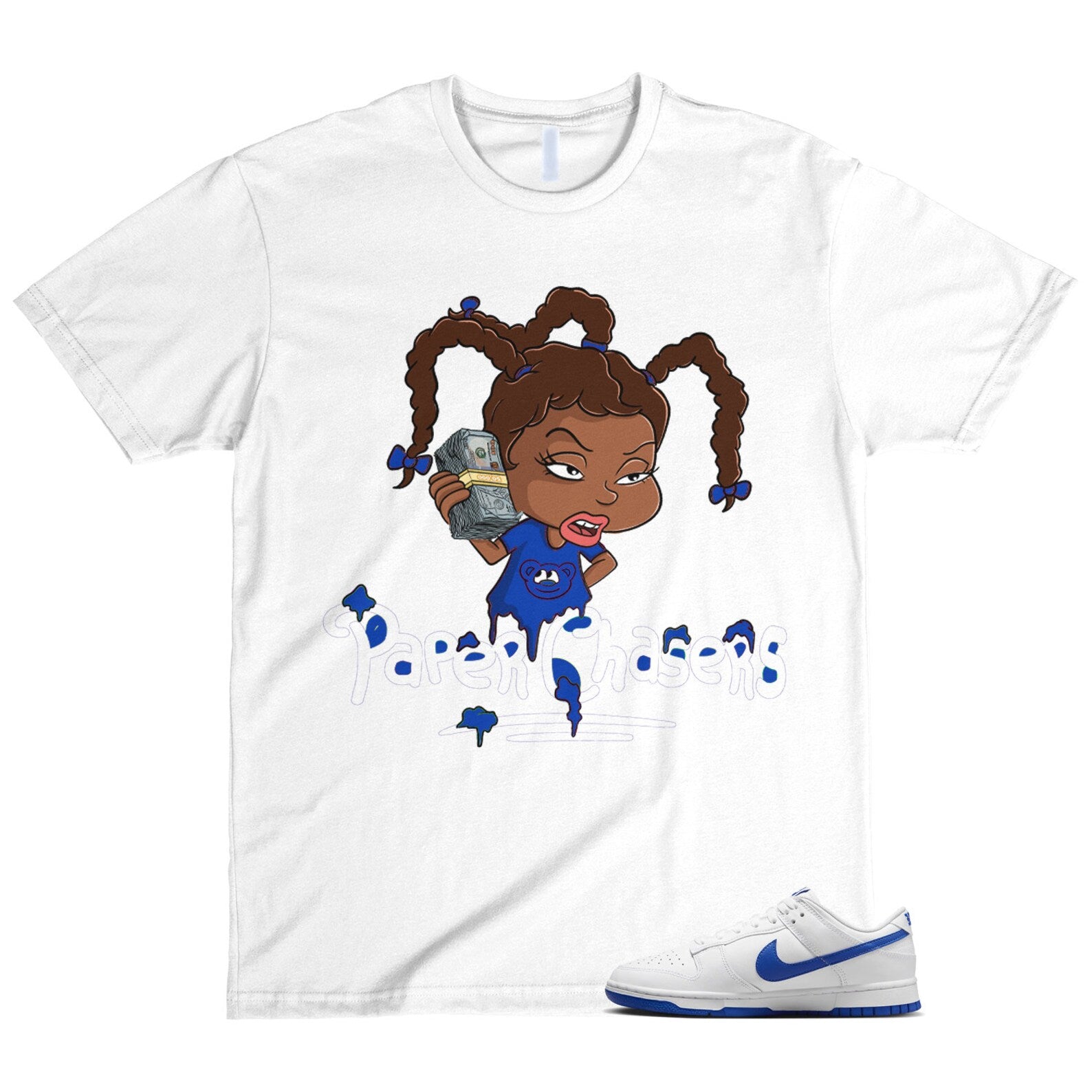 Dunk White Hyper Royal Summit Low T Shirt Match PC ,DH9765-105 T-Shirt, Sneaker Match Tee