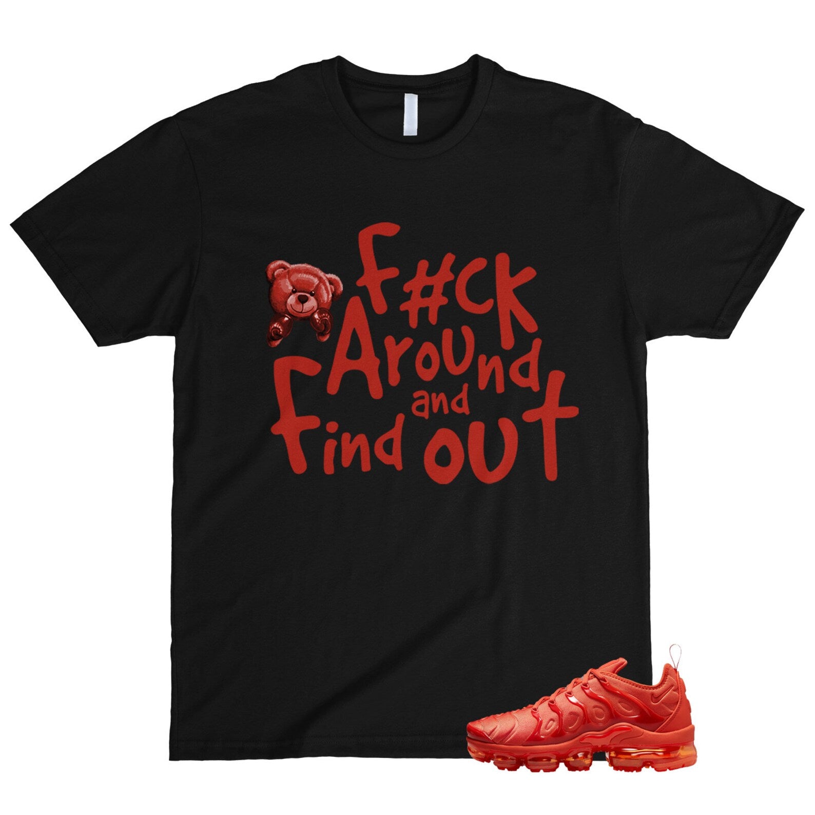 VaporMax Triple Orange Hyper Air Plus T Shirt Match FCK ,DZ4440-800 T-Shirt, Sneaker Match Tee