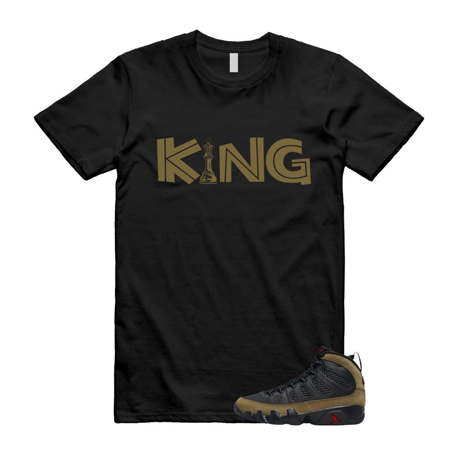 9 Olive 2024 Black True Red Light 1993 T Shirt Match KING ,Hv4794-030 T-Shirt, Sneaker Match Tee