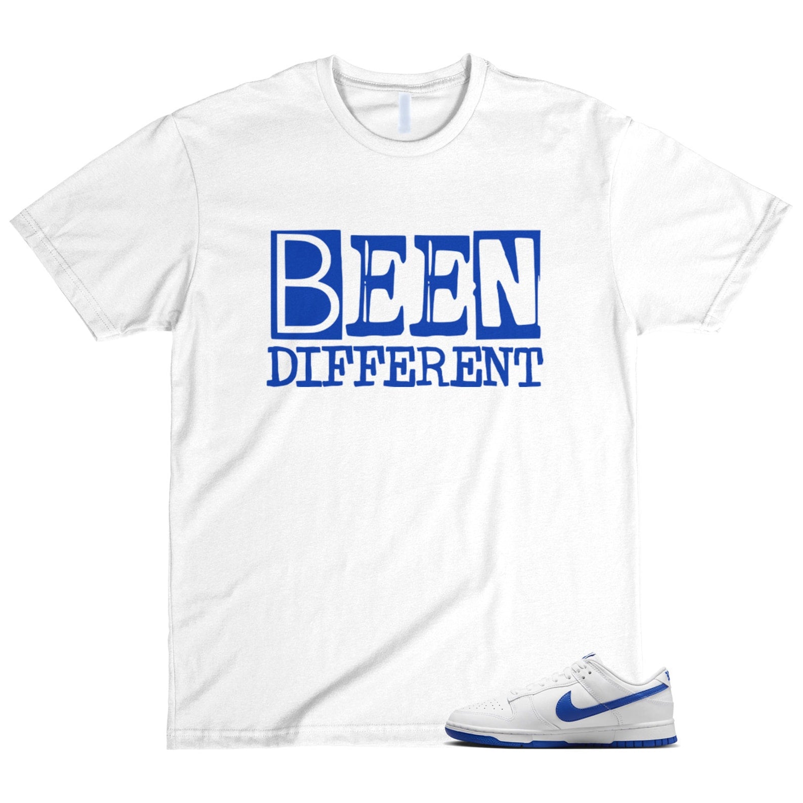 Dunk White Hyper Royal Summit Low T Shirt Match BEEN ,DH9765-105 T-Shirt, Sneaker Match Tee