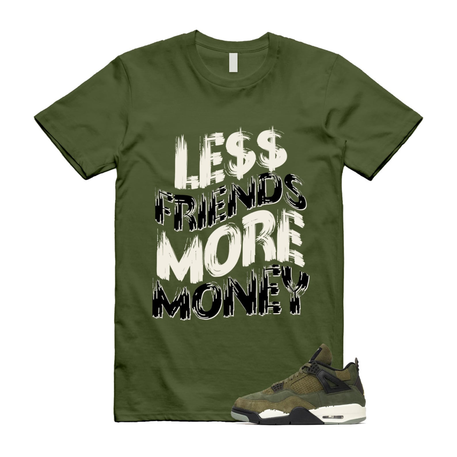 4 Olive Craft Medium SE Pale Vanilla Khaki Black Sail T Shirt Match LF ,FB9927-200 T-Shirt, Sneaker Match Tee