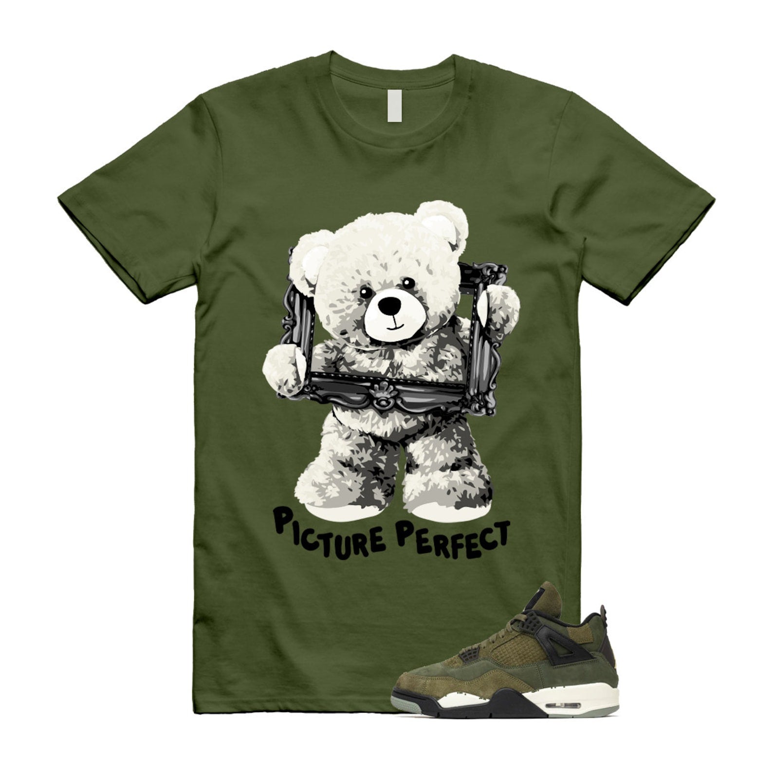 4 Olive Craft Medium SE Pale Vanilla Khaki Black Sail T Shirt Match PIC ,FB9927-200 T-Shirt, Sneaker Match Tee