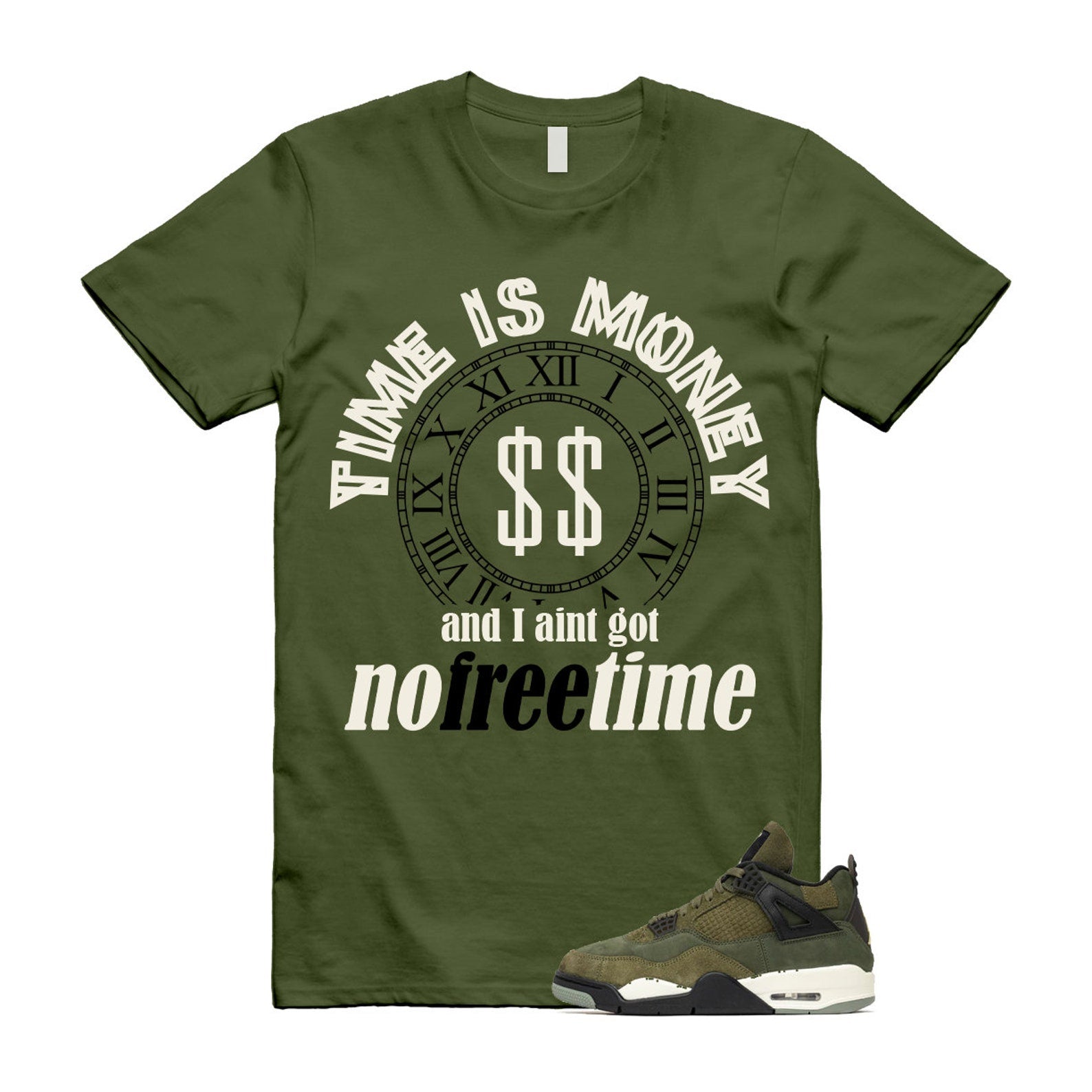 4 Olive Craft Medium SE Pale Vanilla Khaki Black Sail T Shirt Match FREE TIME ,FB9927-200 T-Shirt, Sneaker Match Tee