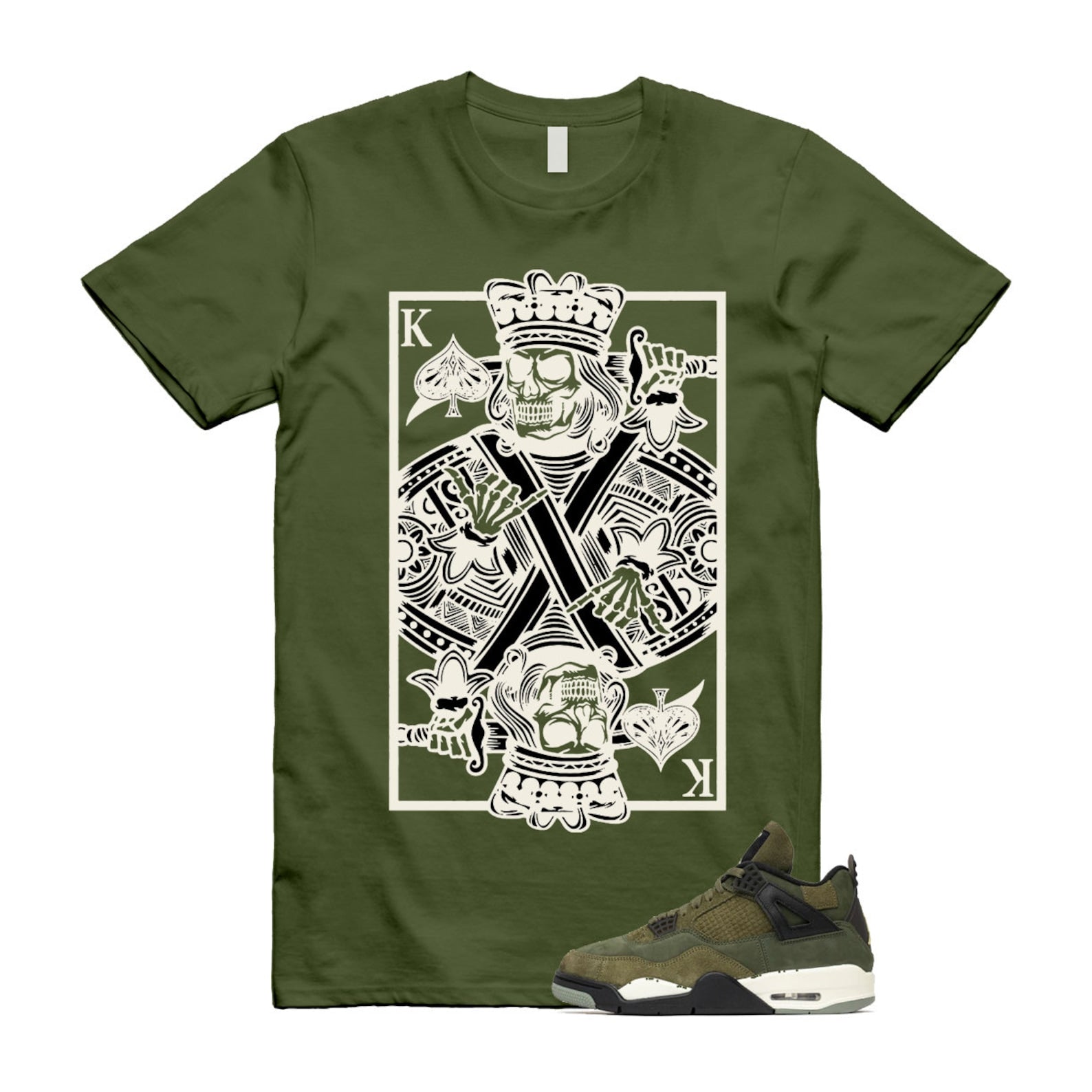 4 Olive Craft Medium SE Pale Vanilla Khaki Black Sail T Shirt Match KC ,FB9927-200 T-Shirt, Sneaker Match Tee