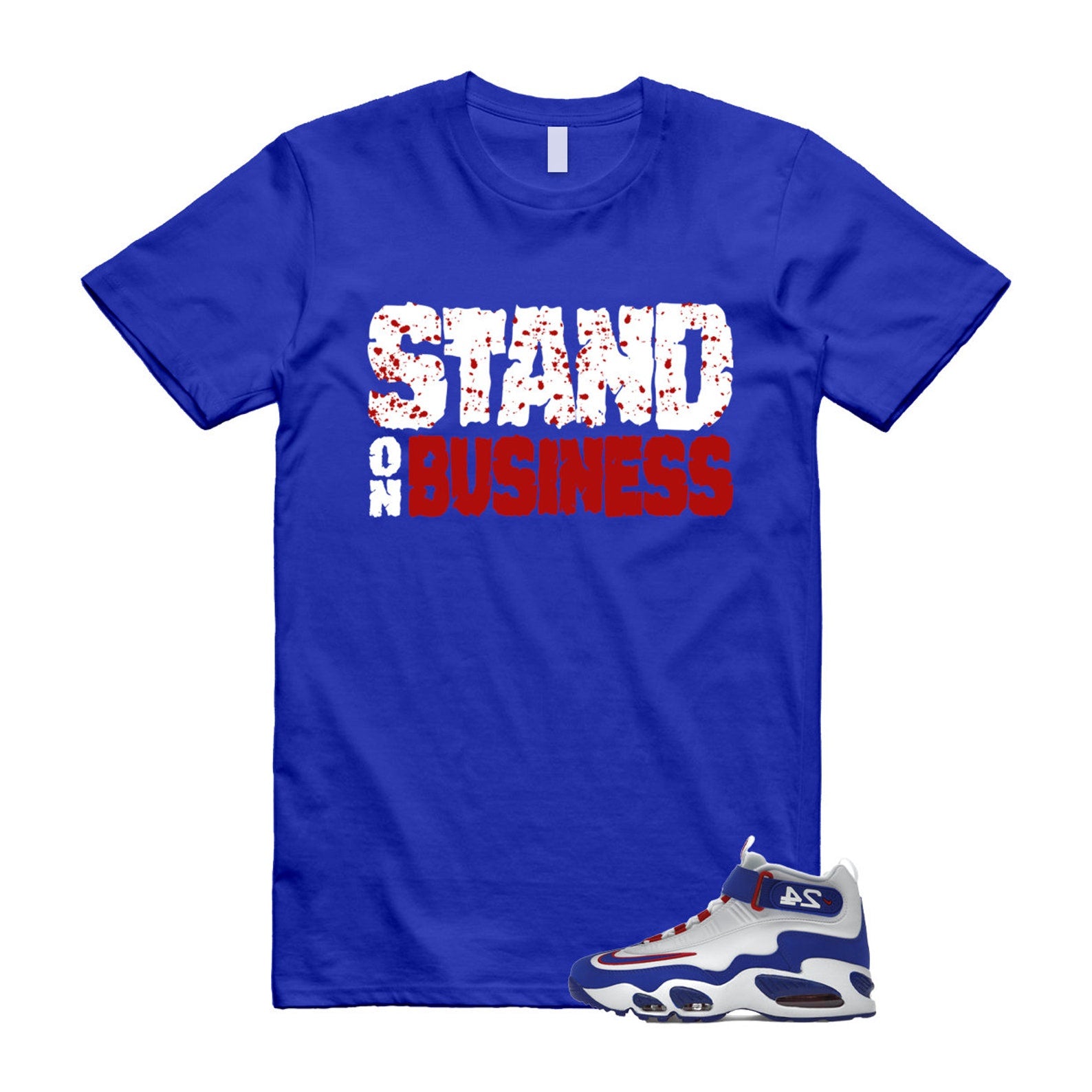 Air Griffey Max 1 USA White Blue Red 24 T Shirt Match Stand On Business ,DX3723-100 T-Shirt, Sneaker Match Tee