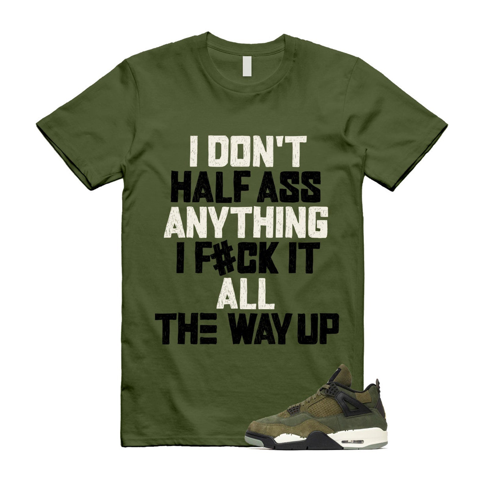 4 Olive Craft Medium SE Pale Vanilla Khaki Black Sail T Shirt Match HALF ,FB9927-200 T-Shirt, Sneaker Match Tee