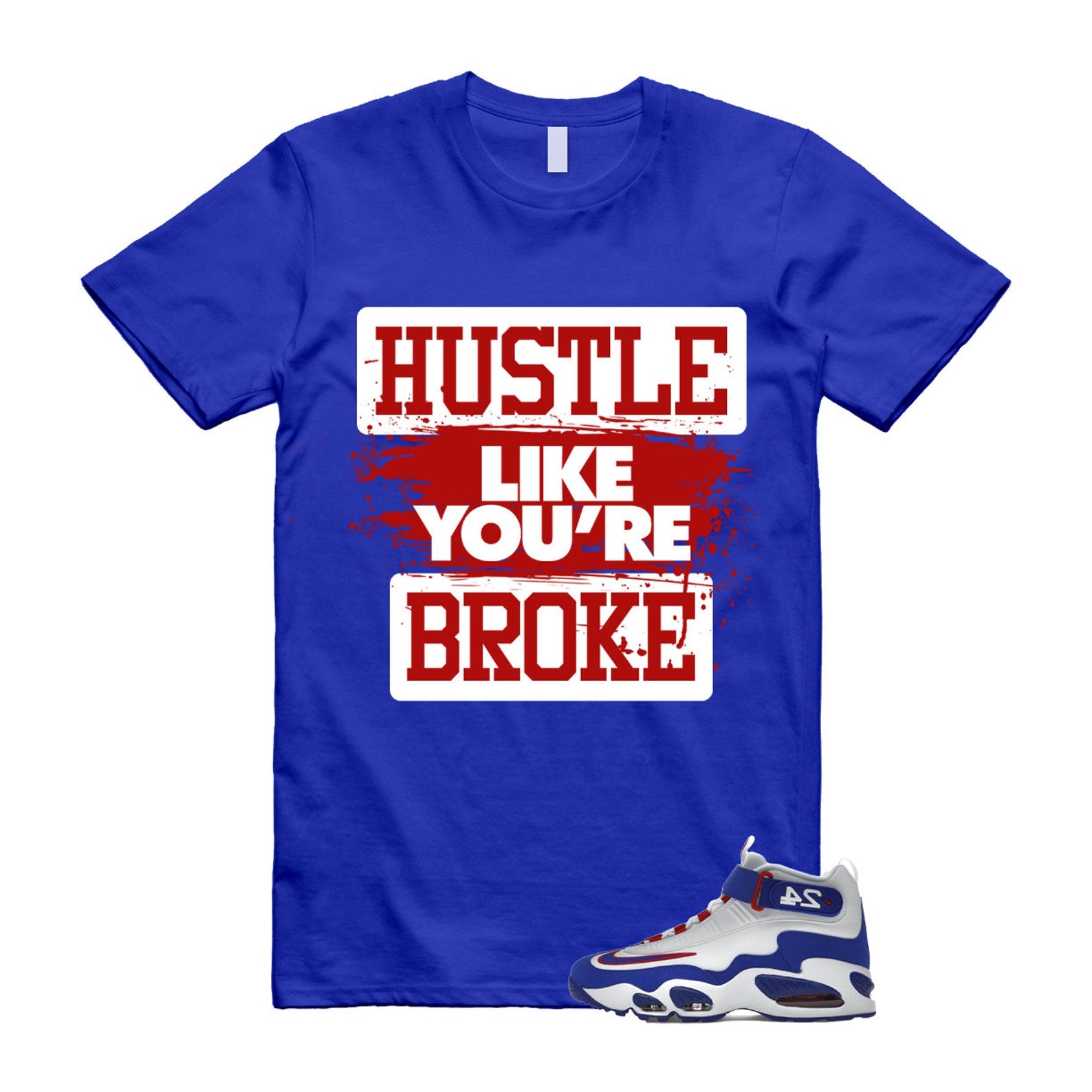 Air Griffey Max 1 USA White Blue Red 24 T Shirt Match HLYB ,DX3723-100 T-Shirt, Sneaker Match Tee