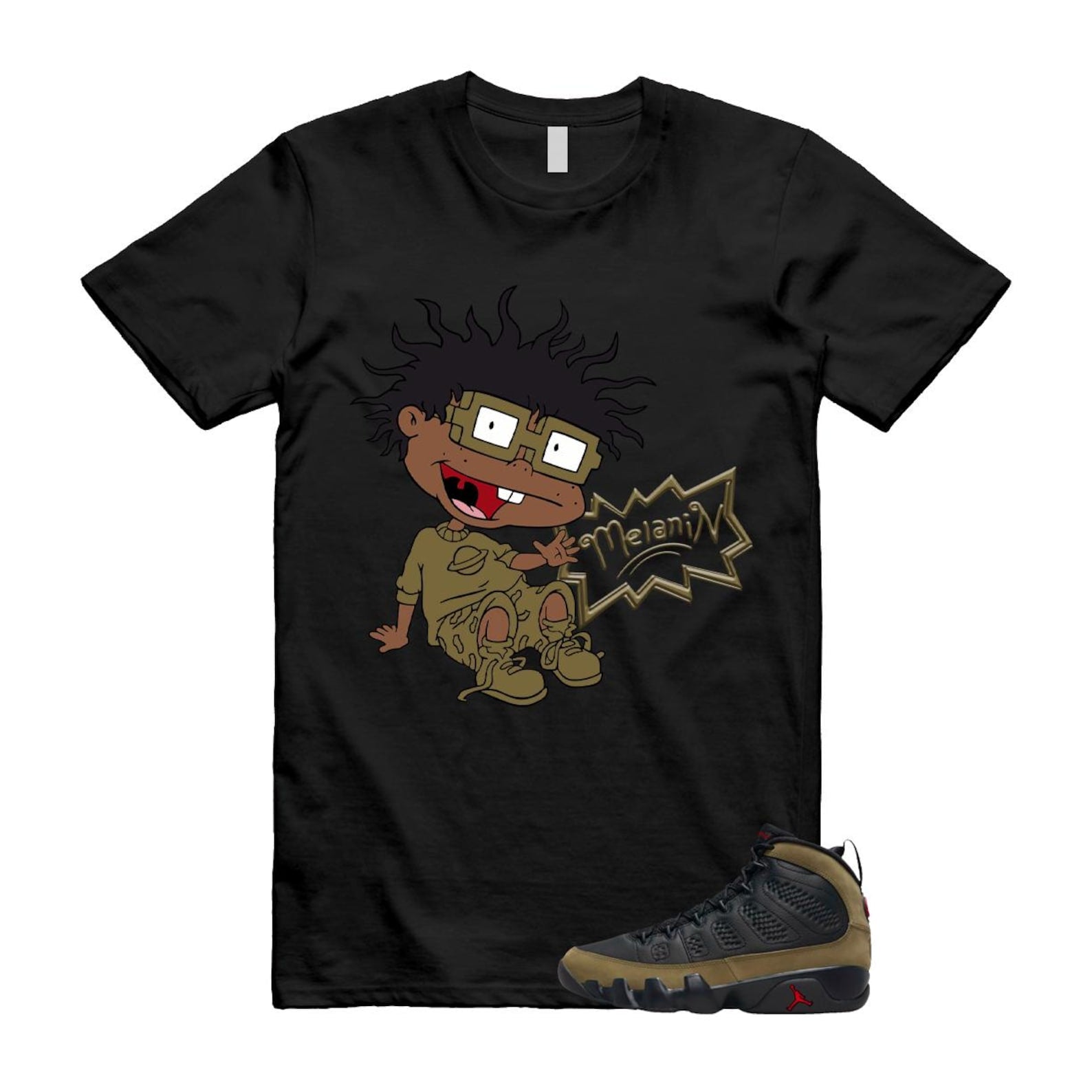 9 Olive 2024 Black True Red Light 1993 T Shirt Match MELANIN ,Hv4794-030 T-Shirt, Sneaker Match Tee