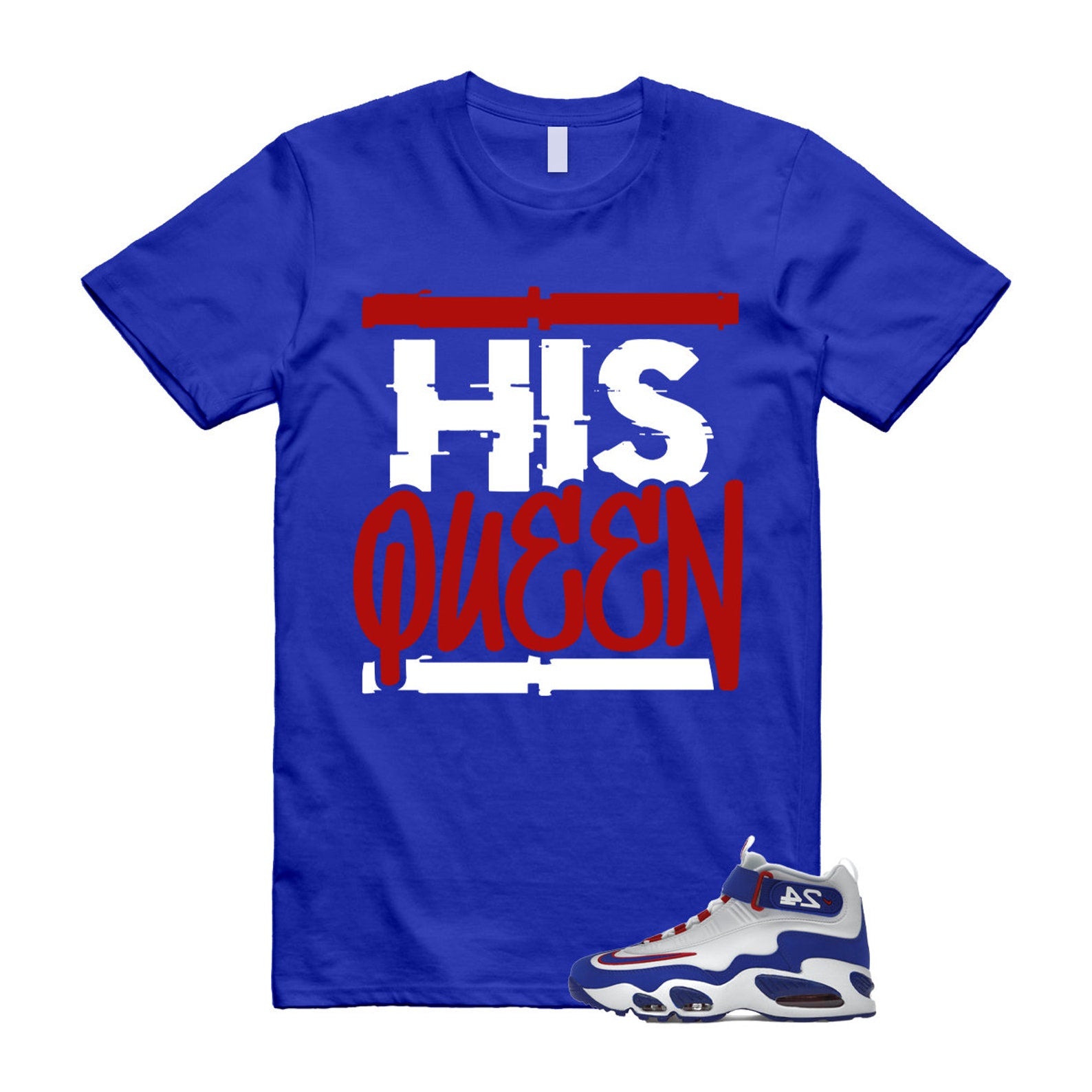 Air Griffey Max 1 USA White Blue Red 24 T Shirt Match HQ ,DX3723-100 T-Shirt, Sneaker Match Tee