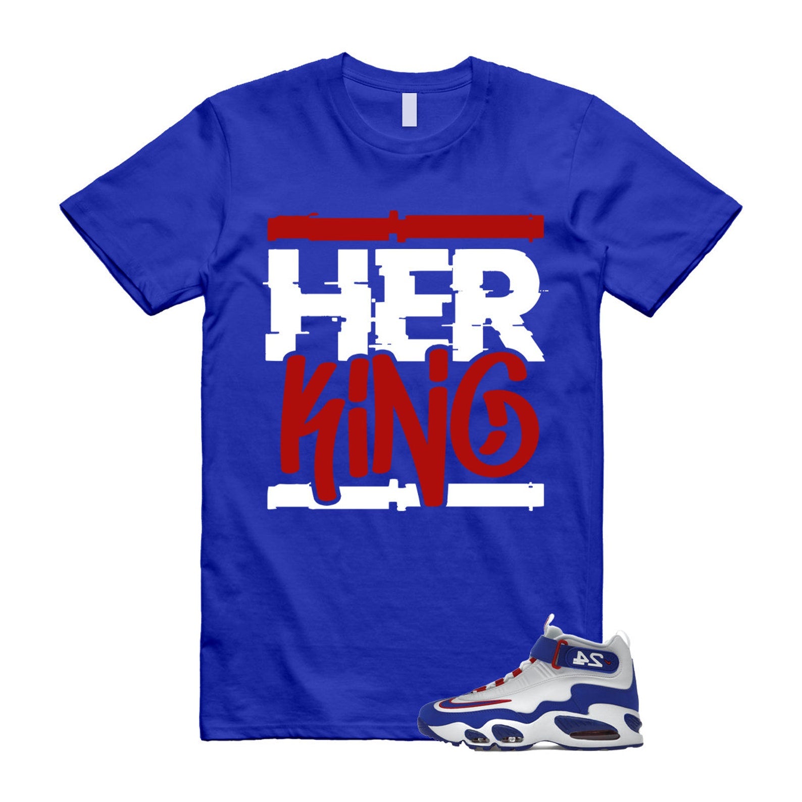 Air Griffey Max 1 USA White Blue Red 24 T Shirt Match HK ,DX3723-100 T-Shirt, Sneaker Match Tee