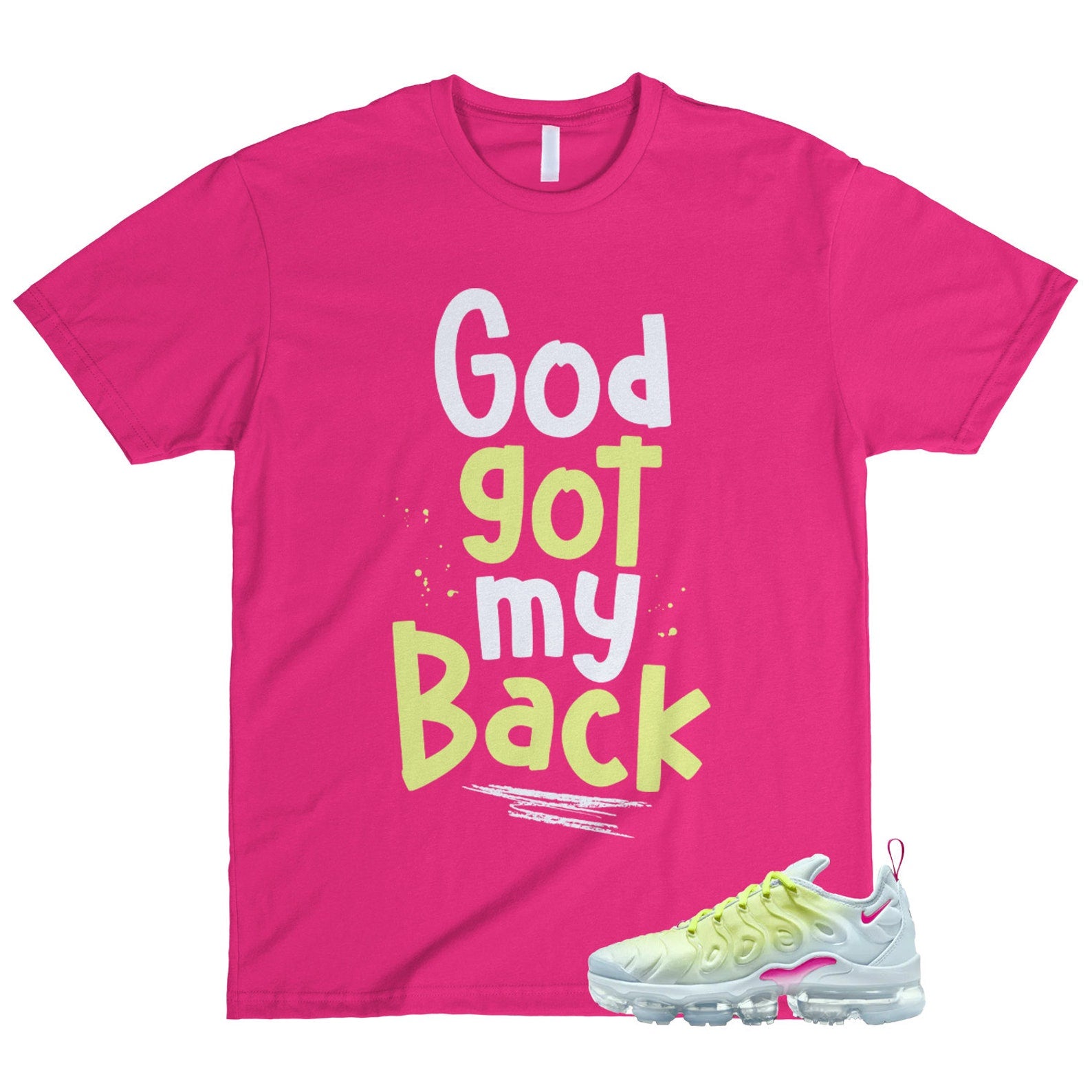 Vapormax Lemon Twist Blue Tint Air Plus Light Metallic Silver Fireberry T Shirt Match GOD ,FQ8882-423 T-Shirt, Sneaker Match Tee
