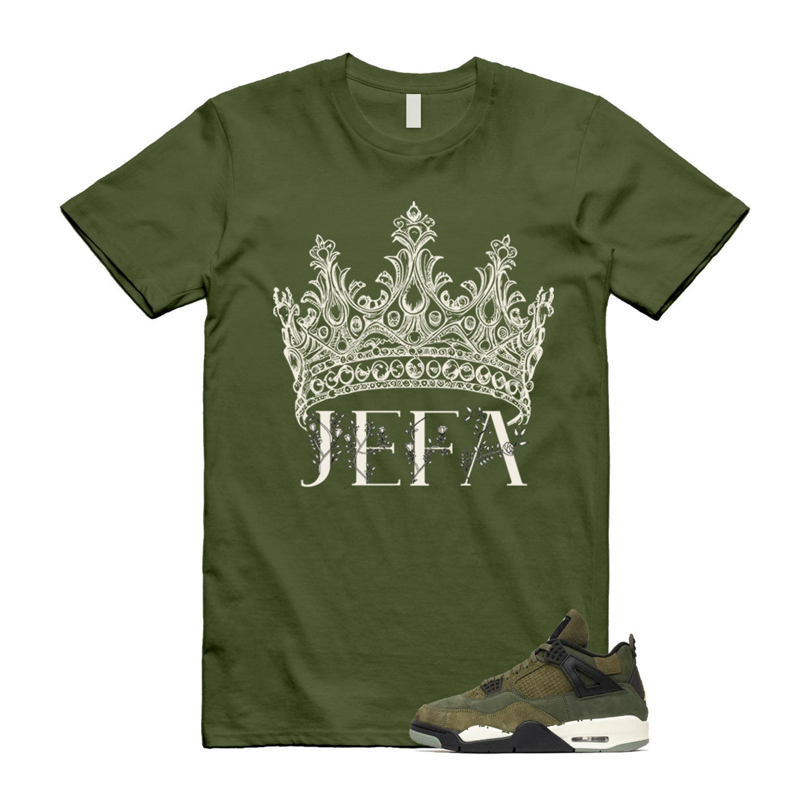4 Olive Craft Medium SE Pale Vanilla Khaki Black Sail T Shirt Match JEFA ,FB9927-200 T-Shirt, Sneaker Match Tee