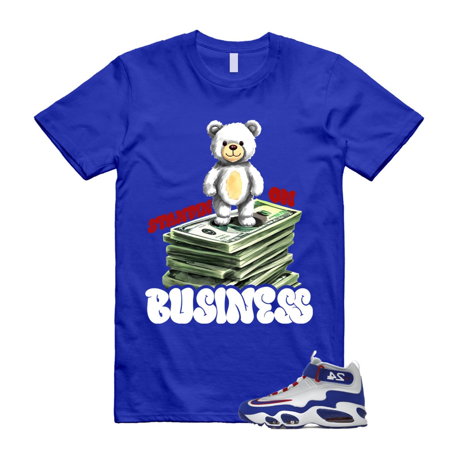 Air Griffey Max 1 USA White Blue Red 24 T Shirt Match SB2 ,DX3723-100 T-Shirt, Sneaker Match Tee