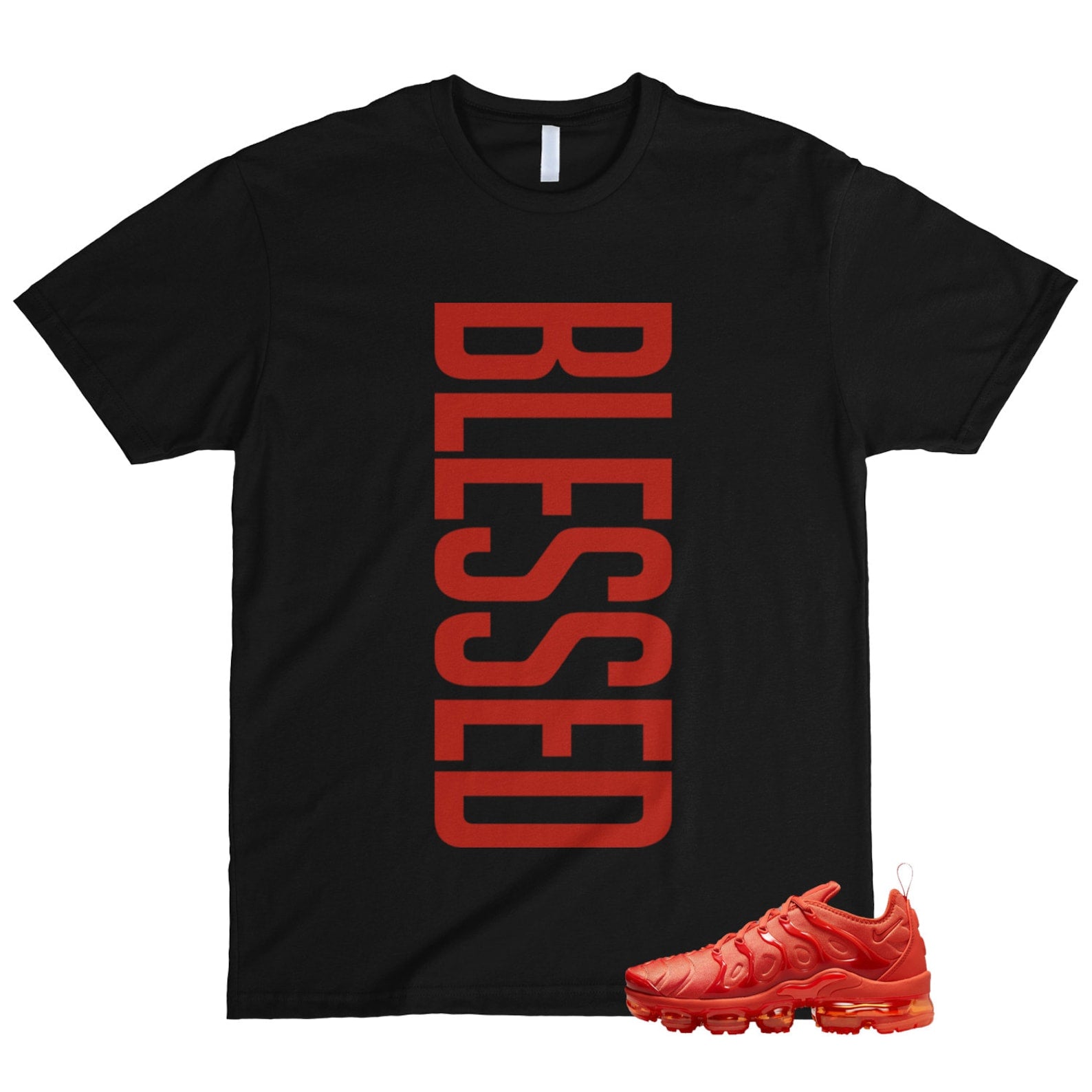 VaporMax Triple Orange Hyper Air Plus T Shirt Match VERTBLS ,DZ4440-800 T-Shirt, Sneaker Match Tee