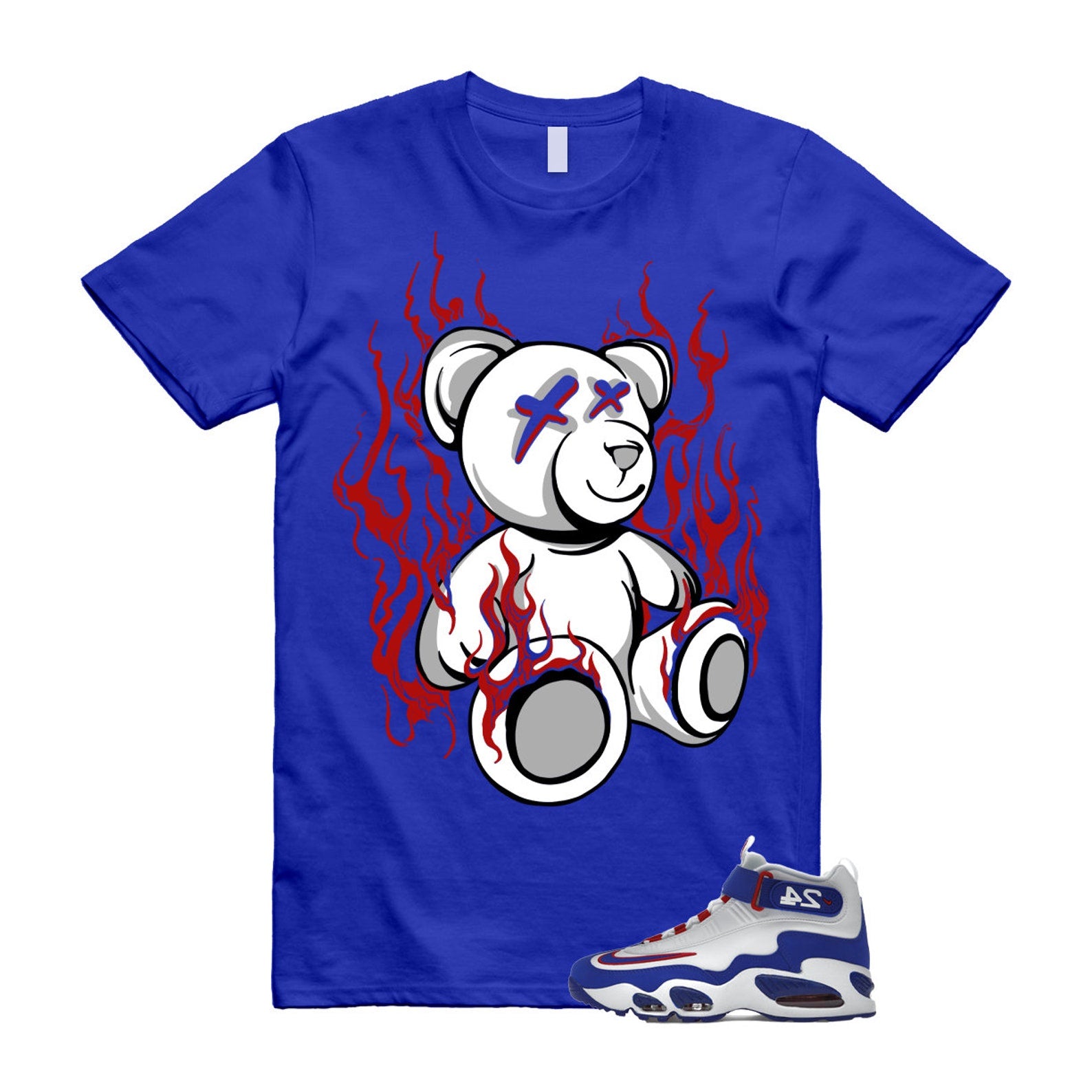 Air Griffey Max 1 USA White Blue Red 24 T Shirt Match LIT ,DX3723-100 T-Shirt, Sneaker Match Tee