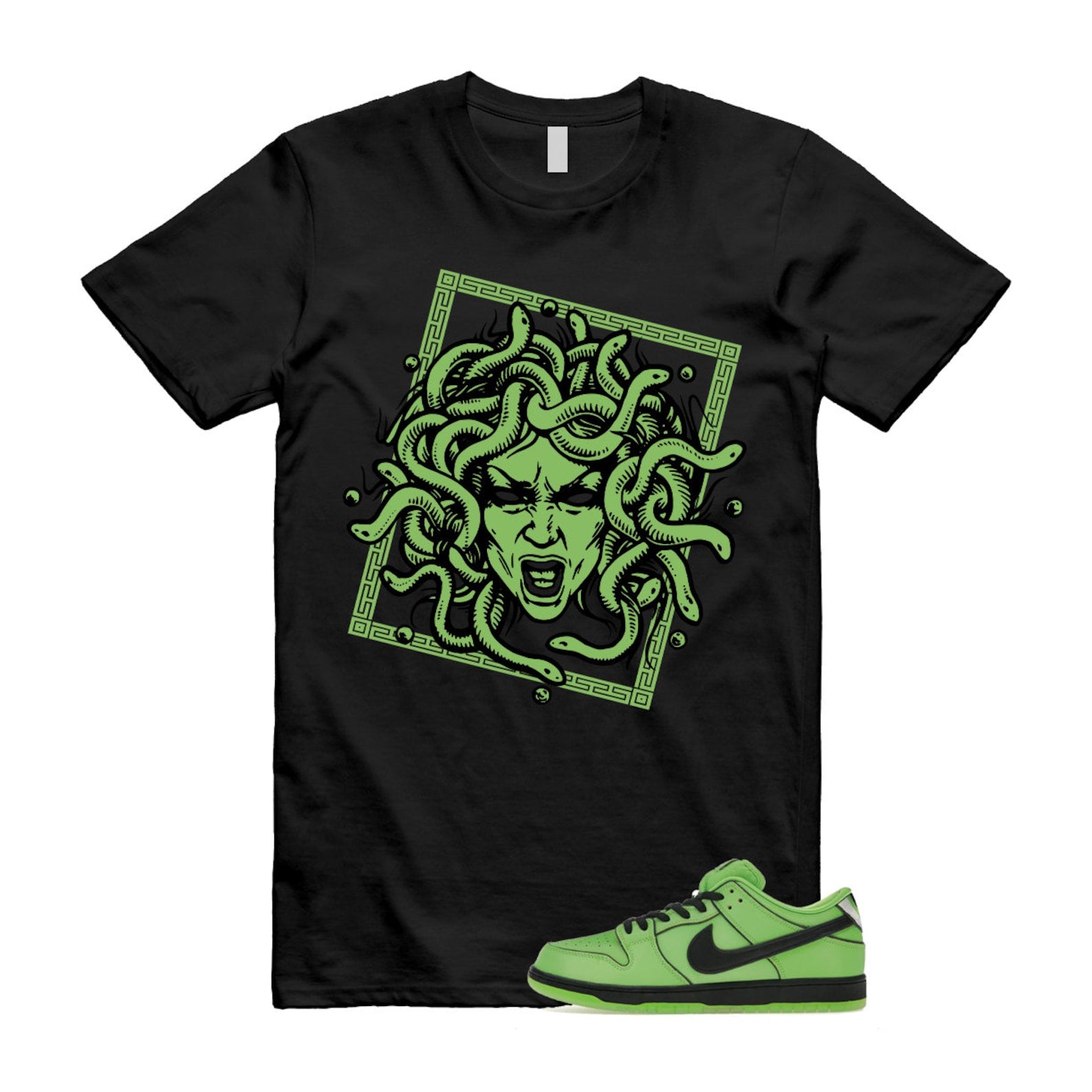 Dunk Buttercup The Power Girls Mean Green Lotus Pink Black T Shirt Match SHM ,FZ8832-300 T-Shirt, Sneaker Match Tee