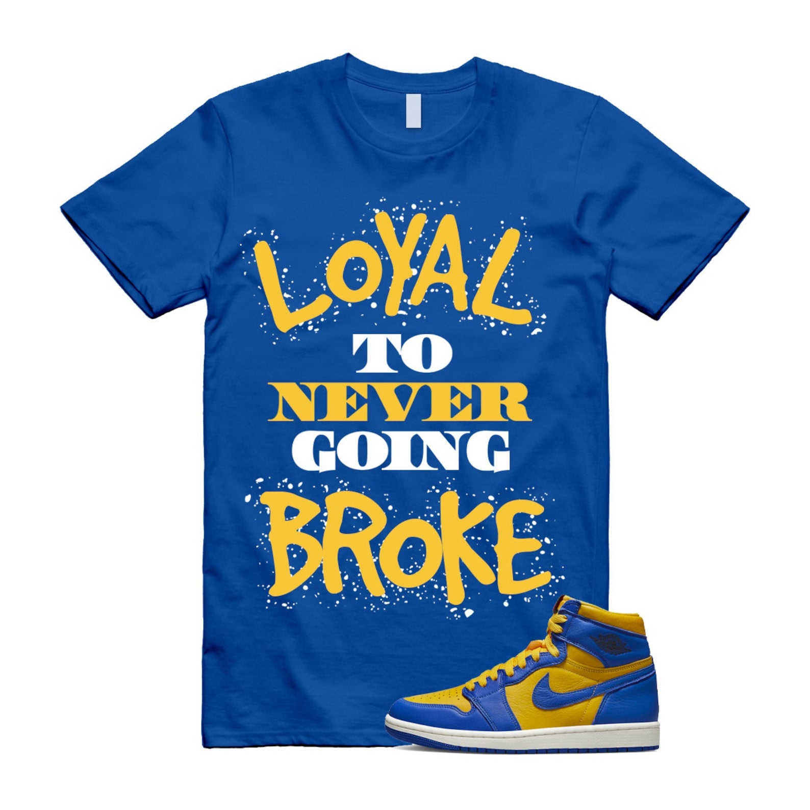 Reverse Laney 1 Game Royal Blue Air High OG WMNS Varsity Maize Sail Black Fire Red T Shirt Match NB ,FD2596-700 T-Shirt, Sneaker Match Tee