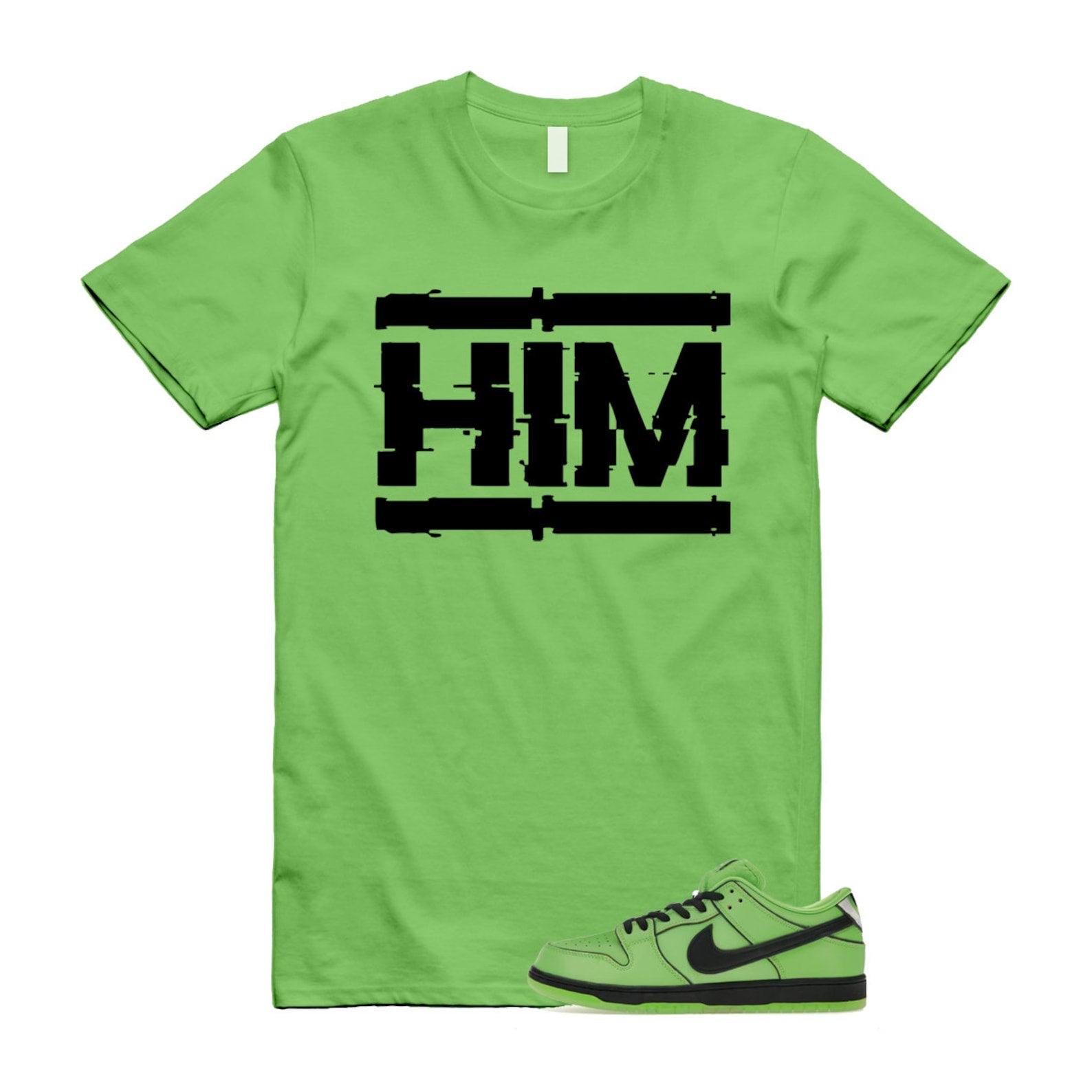 Dunk Buttercup The Power Girls Mean Green Lotus Pink Black T Shirt Match HIM ,FZ8832-300 T-Shirt, Sneaker Match Tee