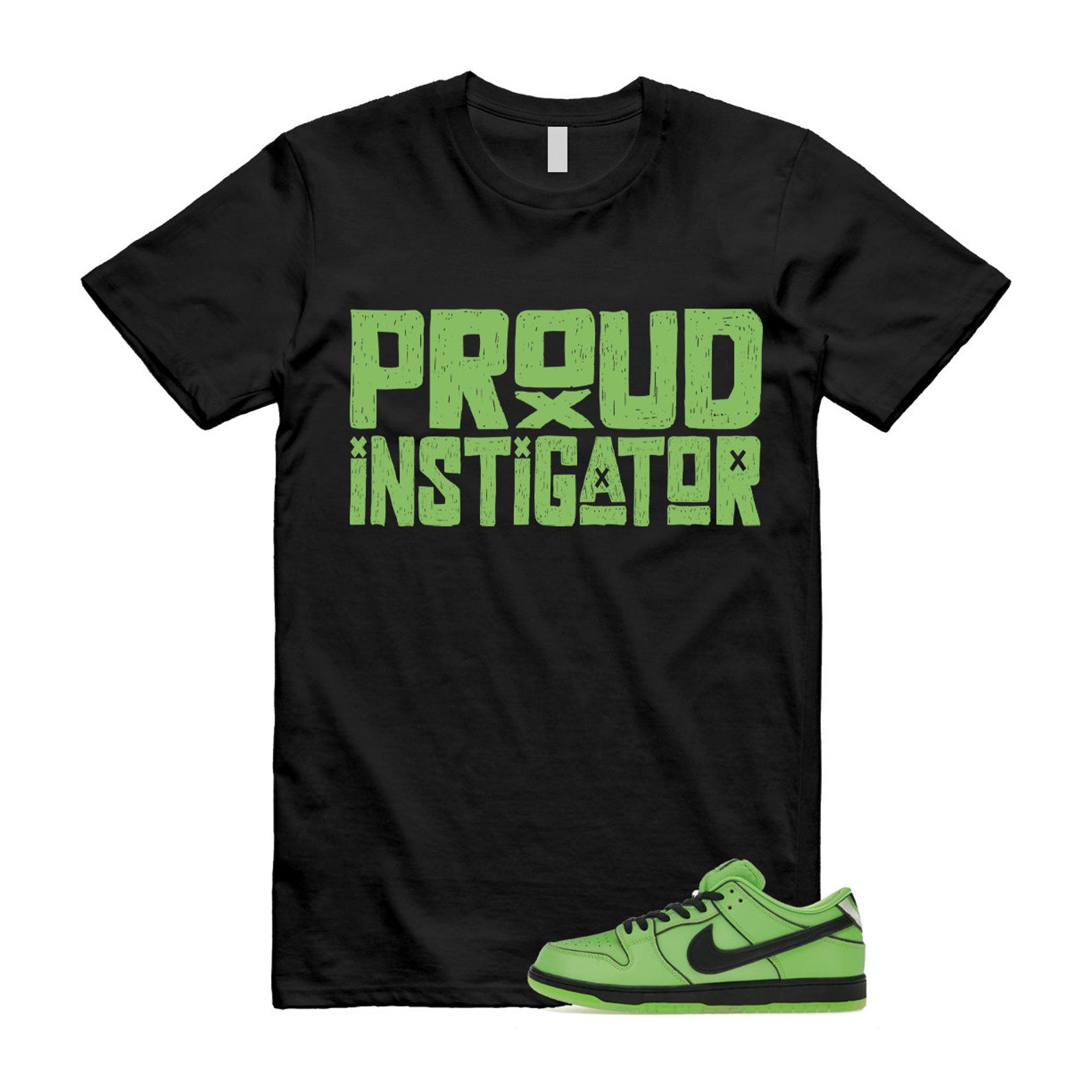 Dunk Buttercup The Power Girls Mean Green Lotus Pink Black T Shirt Match PROUD ,FZ8832-300 T-Shirt, Sneaker Match Tee