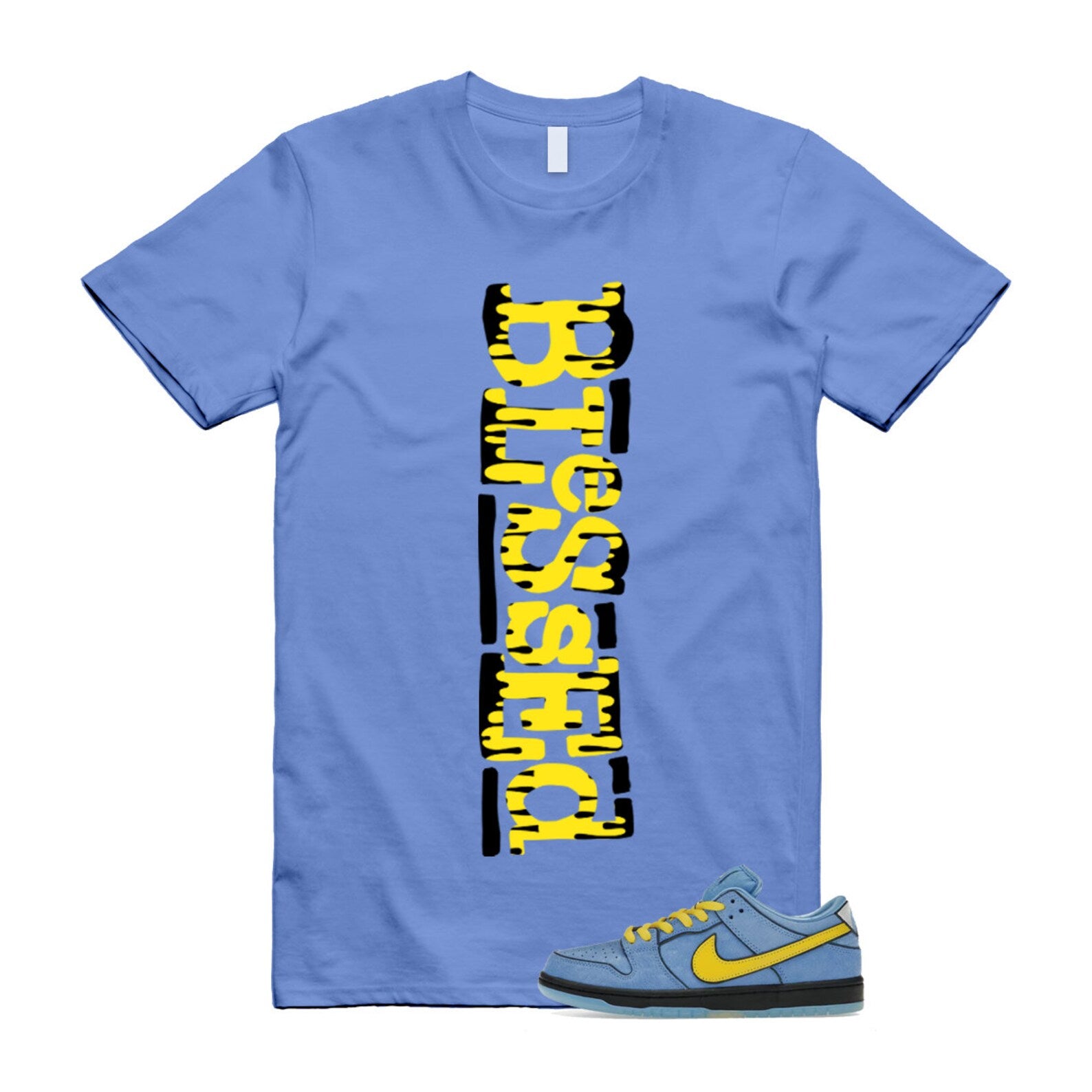 Dunk Bubbles The Power Girls Blue Chill Deep Royal Active Pink Yellow Black T Shirt Match B2 ,FZ8833-400 T-Shirt, Sneaker Match Tee