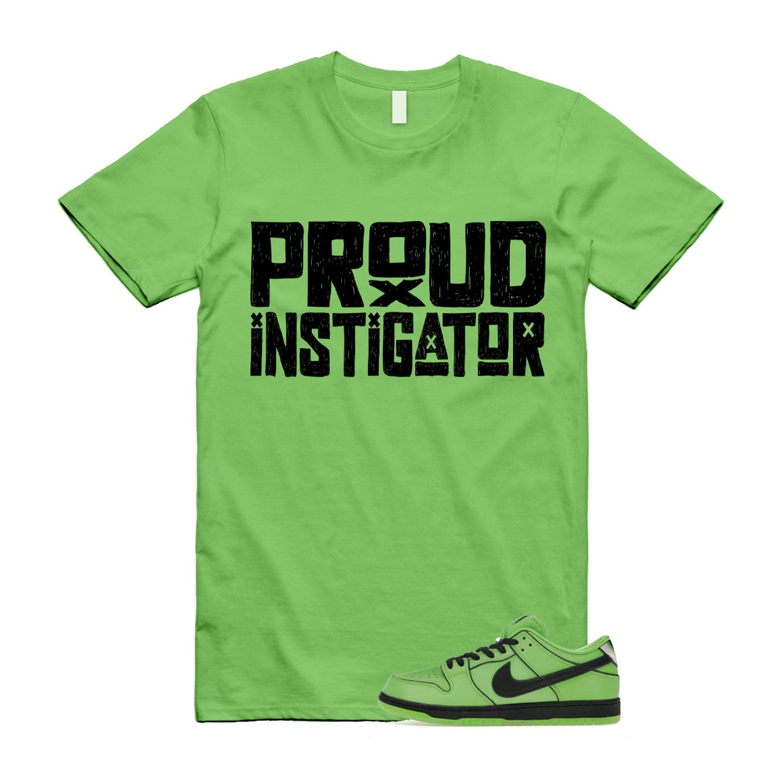 Dunk Buttercup The Power Girls Mean Green Lotus Pink Black T Shirt Match PROUD ,FZ8832-300 T-Shirt, Sneaker Match Tee