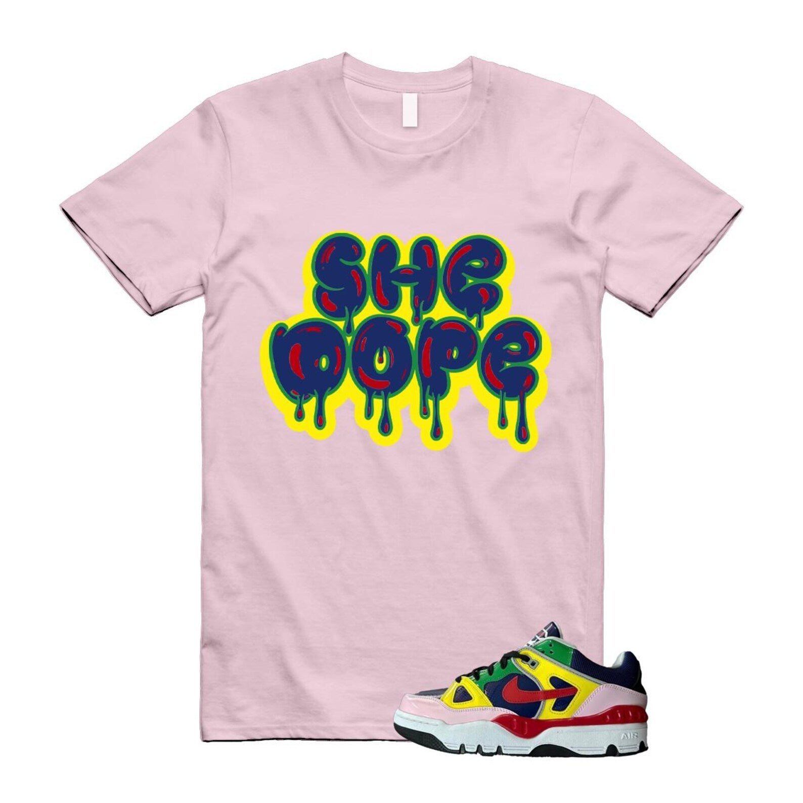 Air Force 3 Nigo White University Red Tour Yellow Pink Foam Blue Void Lucky Green Low SP T Shirt Match SHE ,HQ1458-400 T-Shirt, Sneaker Match Tee