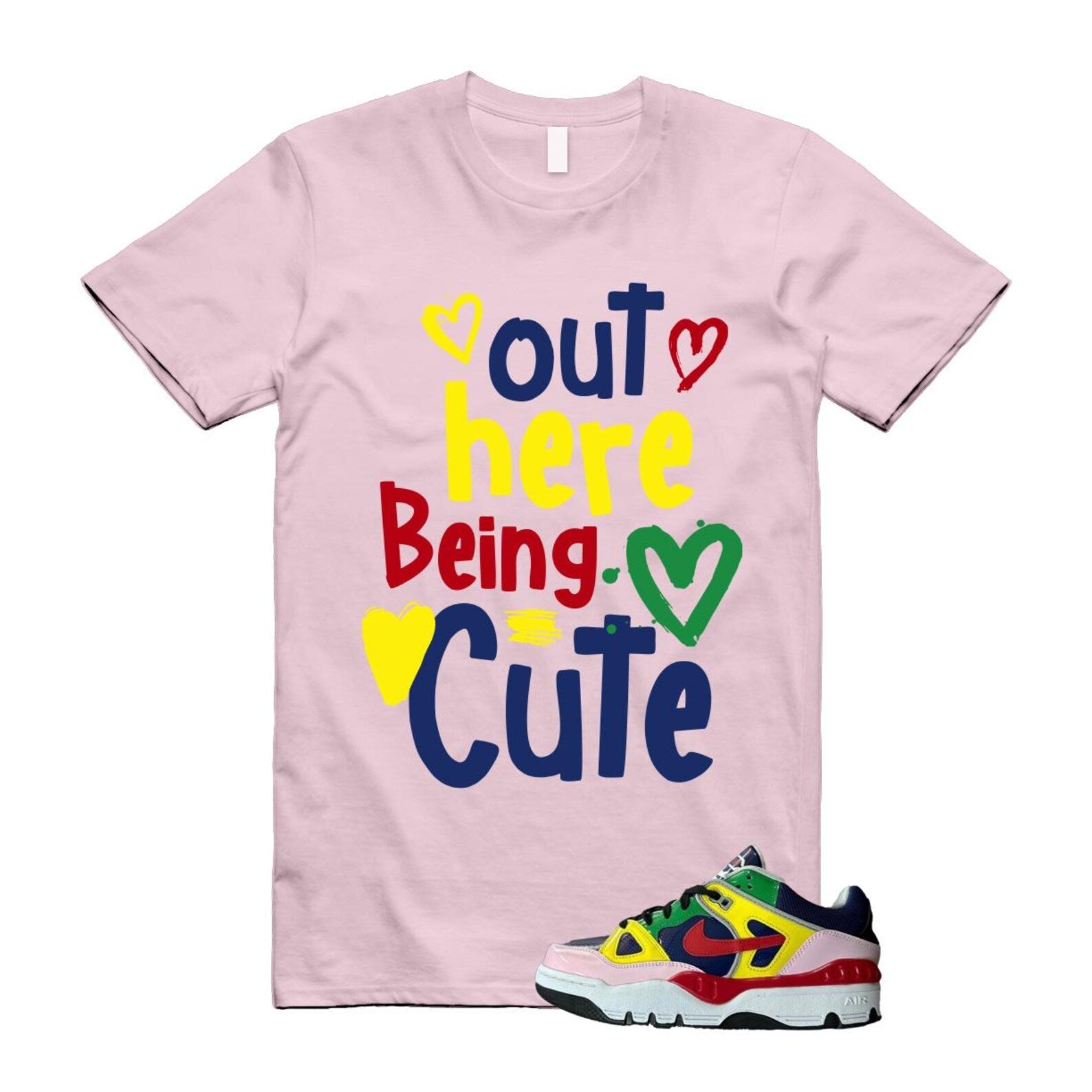 Air Force 3 Nigo White University Red Tour Yellow Pink Foam Blue Void Lucky Green Low SP T Shirt Match Out Here Being Cute ,HQ1458-400 T-Shirt, Sneaker Match Tee