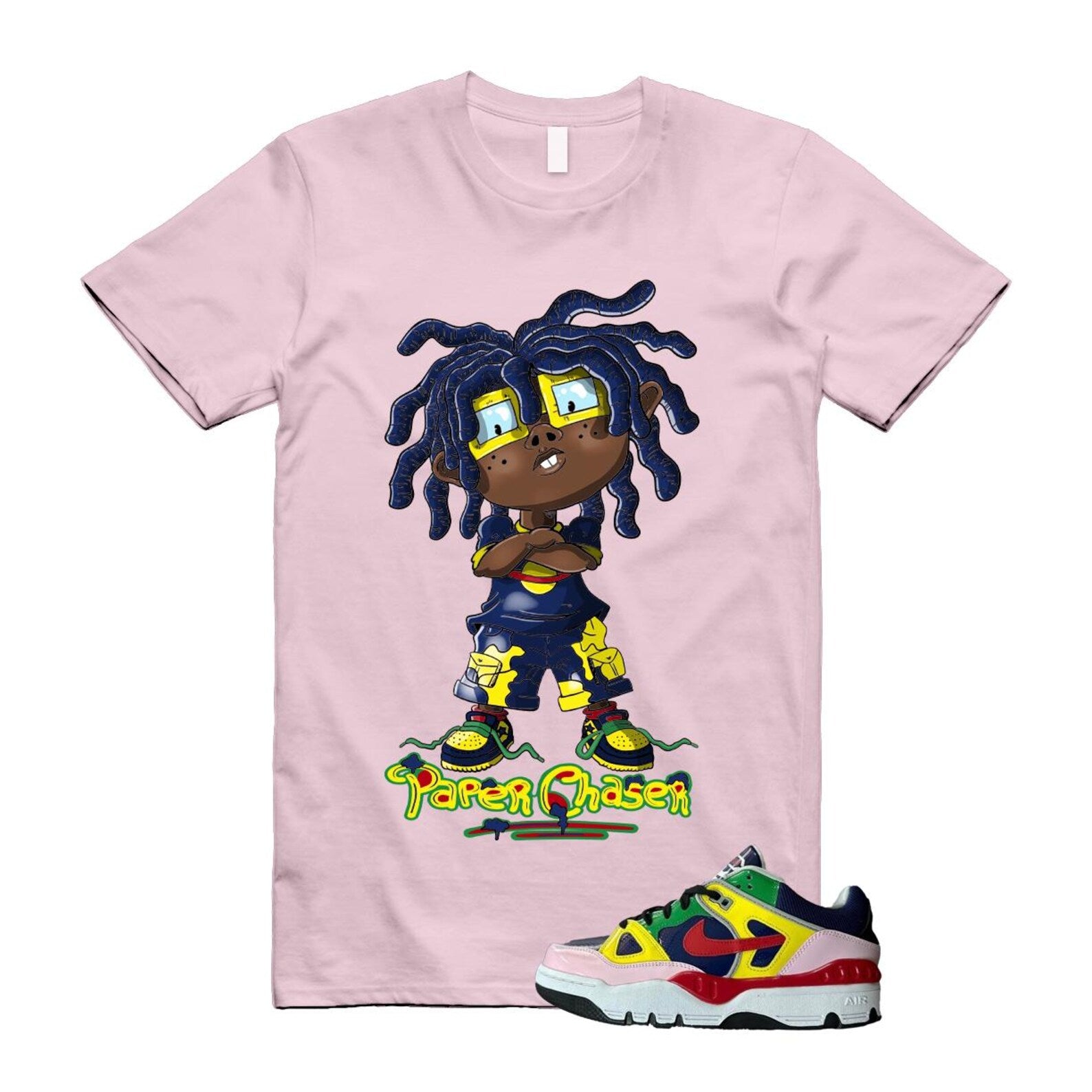 Air Force 3 Nigo White University Red Tour Yellow Pink Foam Blue Void Lucky Green Low SP T Shirt Match CHUCKY ,HQ1458-400 T-Shirt, Sneaker Match Tee