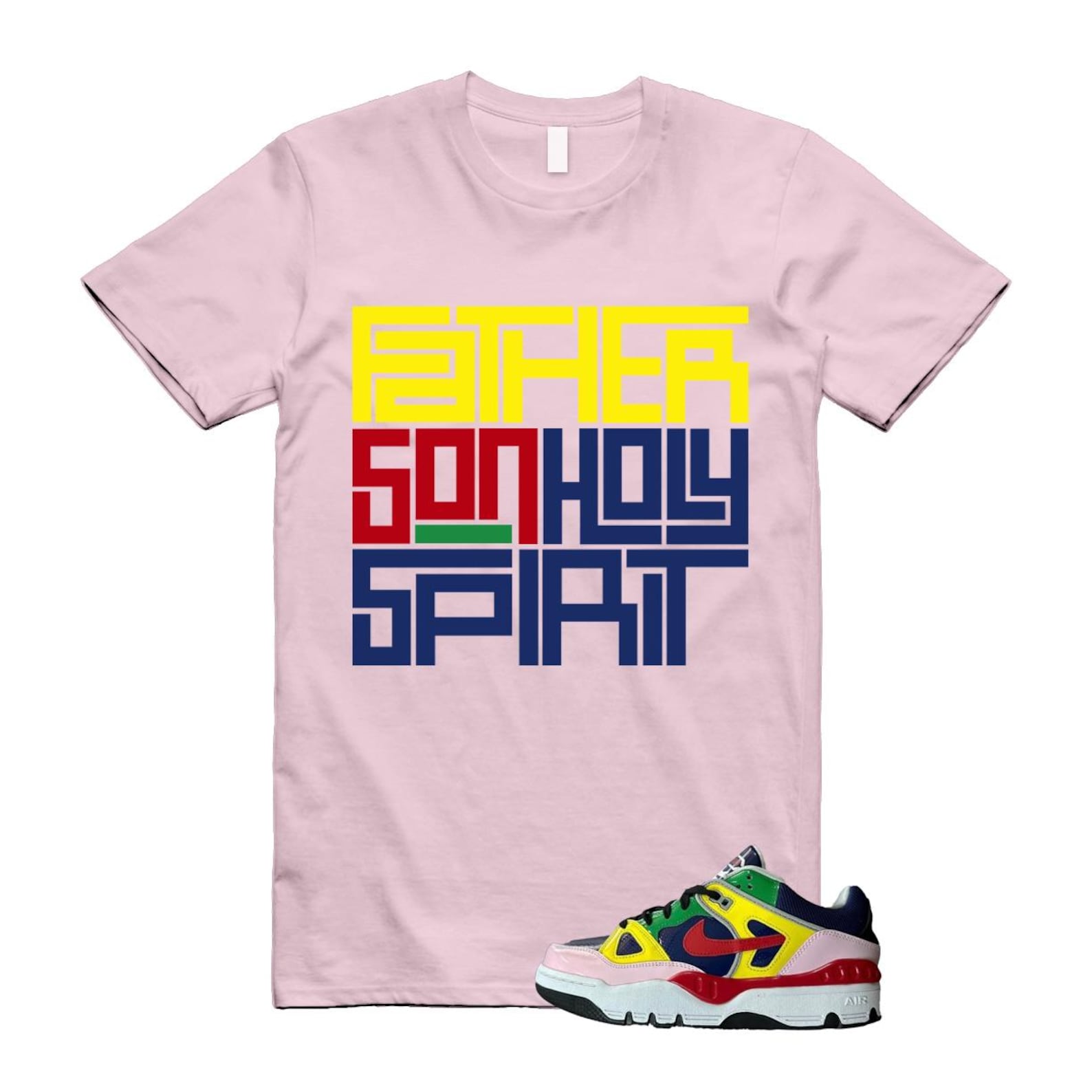 Air Force 3 Nigo White University Red Tour Yellow Pink Foam Blue Void Lucky Green Low SP T Shirt Match FATHER ,HQ1458-400 T-Shirt, Sneaker Match Tee