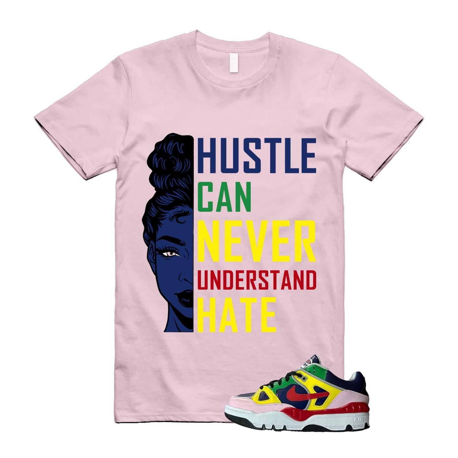 Air Force 3 Nigo White University Red Tour Yellow Pink Foam Blue Void Lucky Green Low SP T Shirt Match HUSTLE ,HQ1458-400 T-Shirt, Sneaker Match Tee