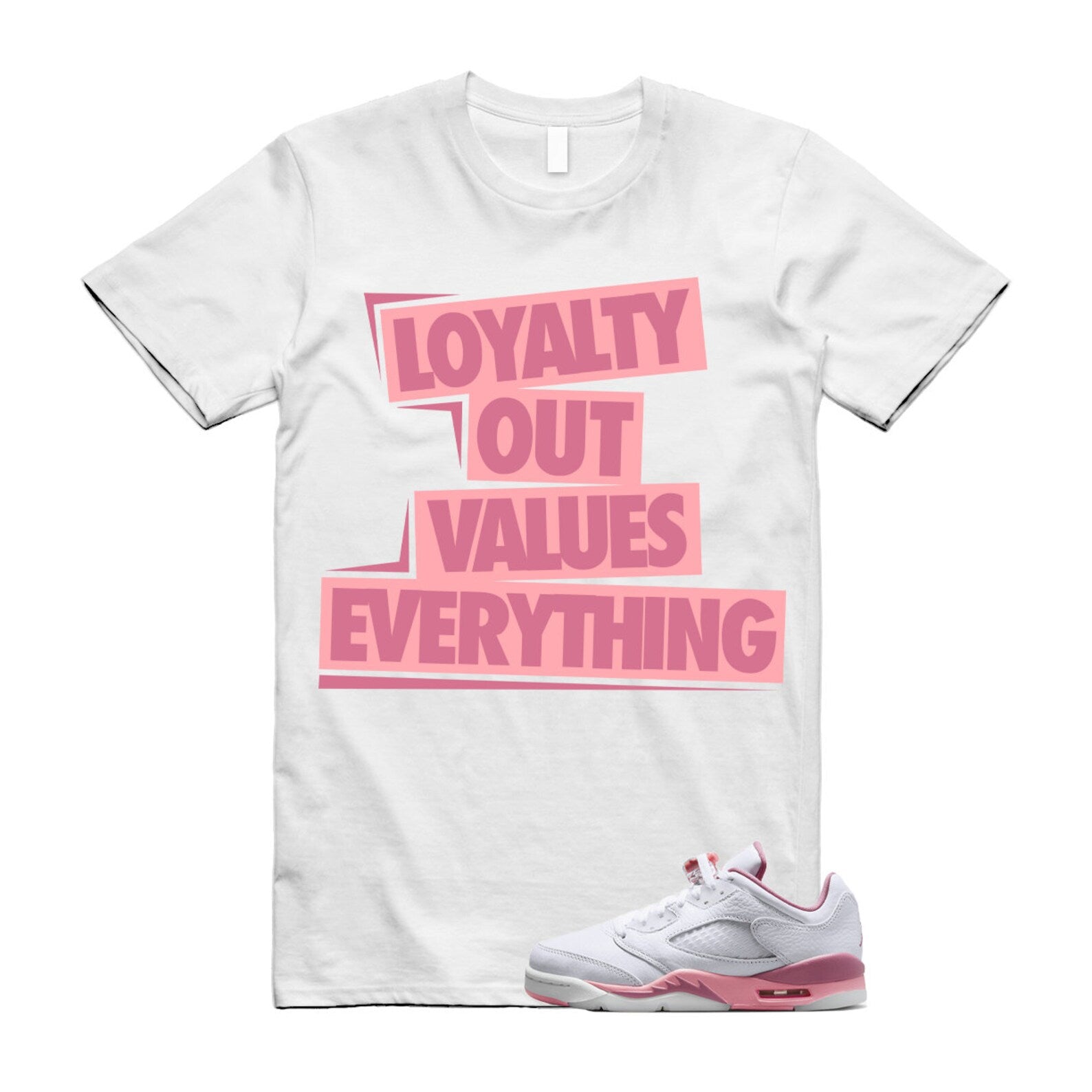 LOVE T Shirt to match Air J 5 Low GS Desert Berry White Coral Chalk Black T-Shirt, Sneaker Match Tee