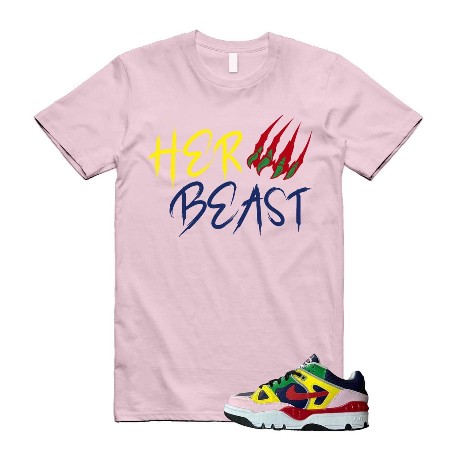 Air Force 3 Nigo White University Red Tour Yellow Pink Foam Blue Void Lucky Green Low SP T Shirt Match BEAST ,HQ1458-400 T-Shirt, Sneaker Match Tee