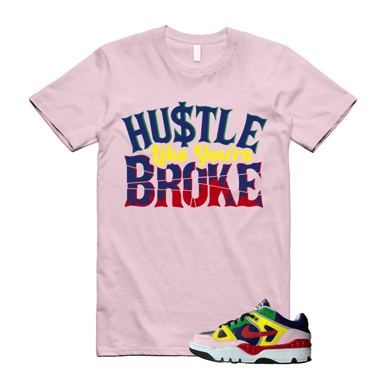 Air Force 3 Nigo White University Red Tour Yellow Pink Foam Blue Void Lucky Green Low SP T Shirt Match BROKE ,HQ1458-400 T-Shirt, Sneaker Match Tee
