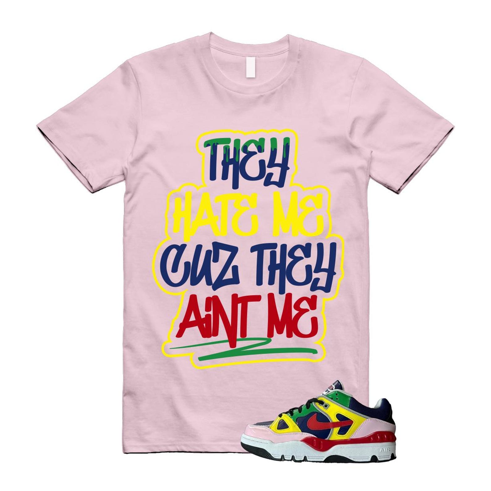 Air Force 3 Nigo White University Red Tour Yellow Pink Foam Blue Void Lucky Green Low SP T Shirt Match AINT ME ,HQ1458-400 T-Shirt, Sneaker Match Tee
