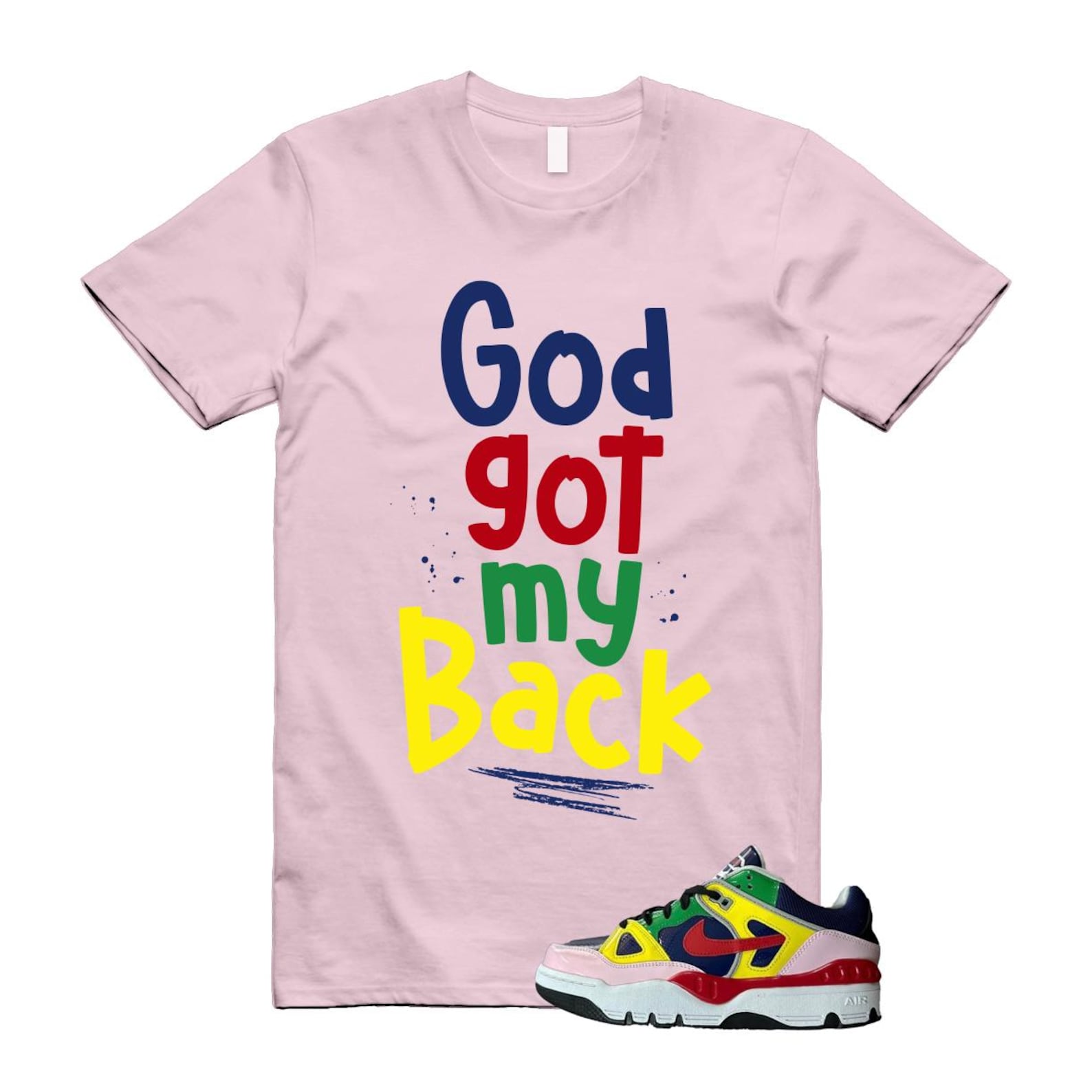 Air Force 3 Nigo White University Red Tour Yellow Pink Foam Blue Void Lucky Green Low SP T Shirt Match GOD ,HQ1458-400 T-Shirt, Sneaker Match Tee