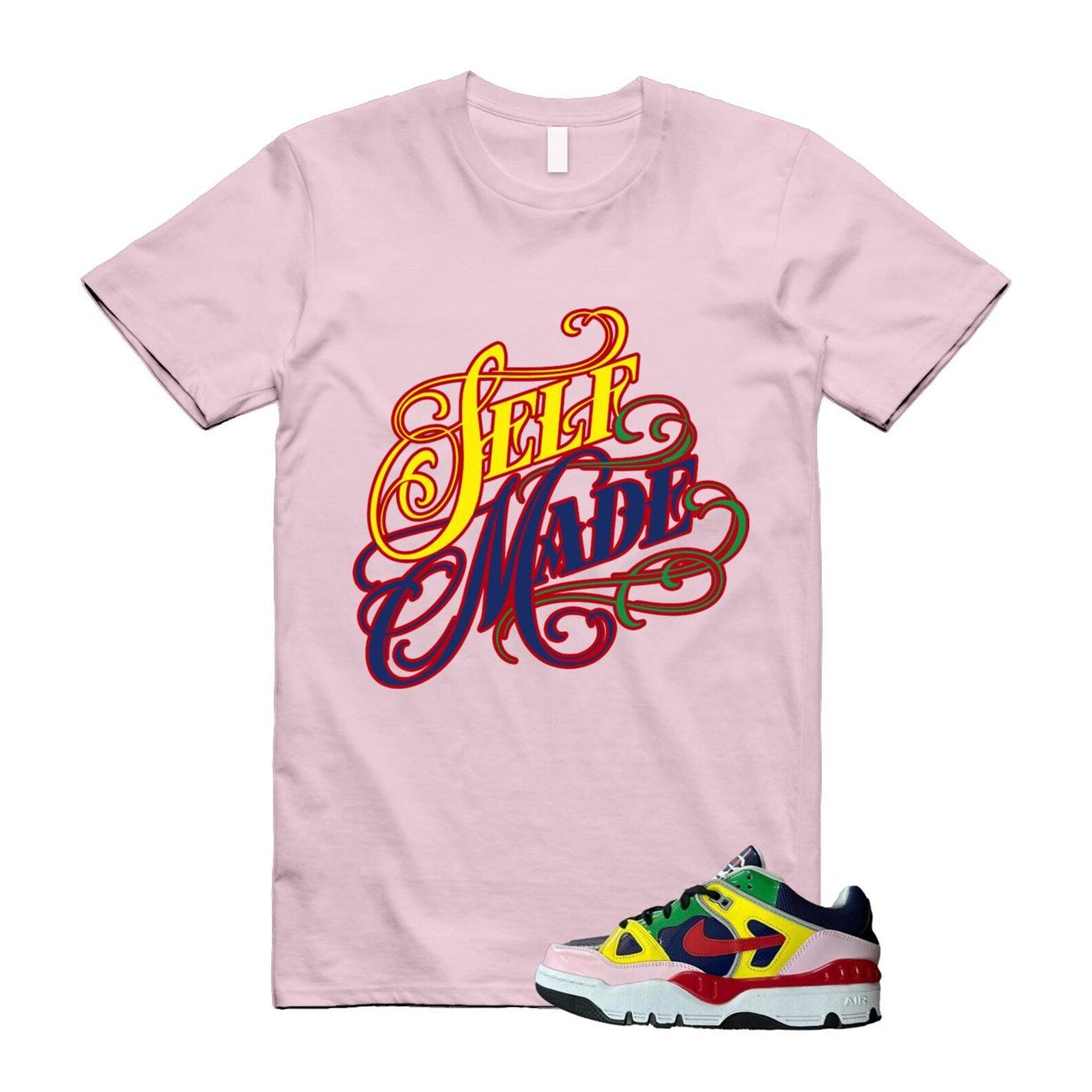 Air Force 3 Nigo White University Red Tour Yellow Pink Foam Blue Void Lucky Green Low SP T Shirt Match SELF ,HQ1458-400 T-Shirt, Sneaker Match Tee