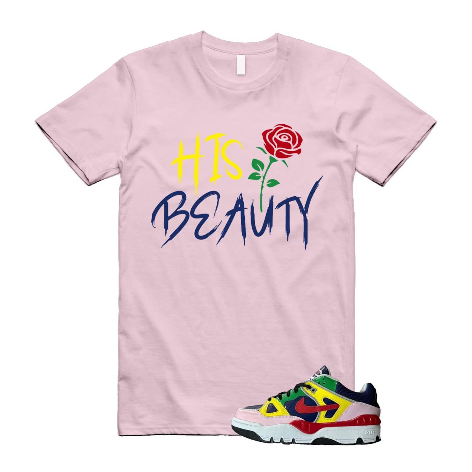 Air Force 3 Nigo White University Red Tour Yellow Pink Foam Blue Void Lucky Green Low SP T Shirt Match BEAUTY ,HQ1458-400 T-Shirt, Sneaker Match Tee