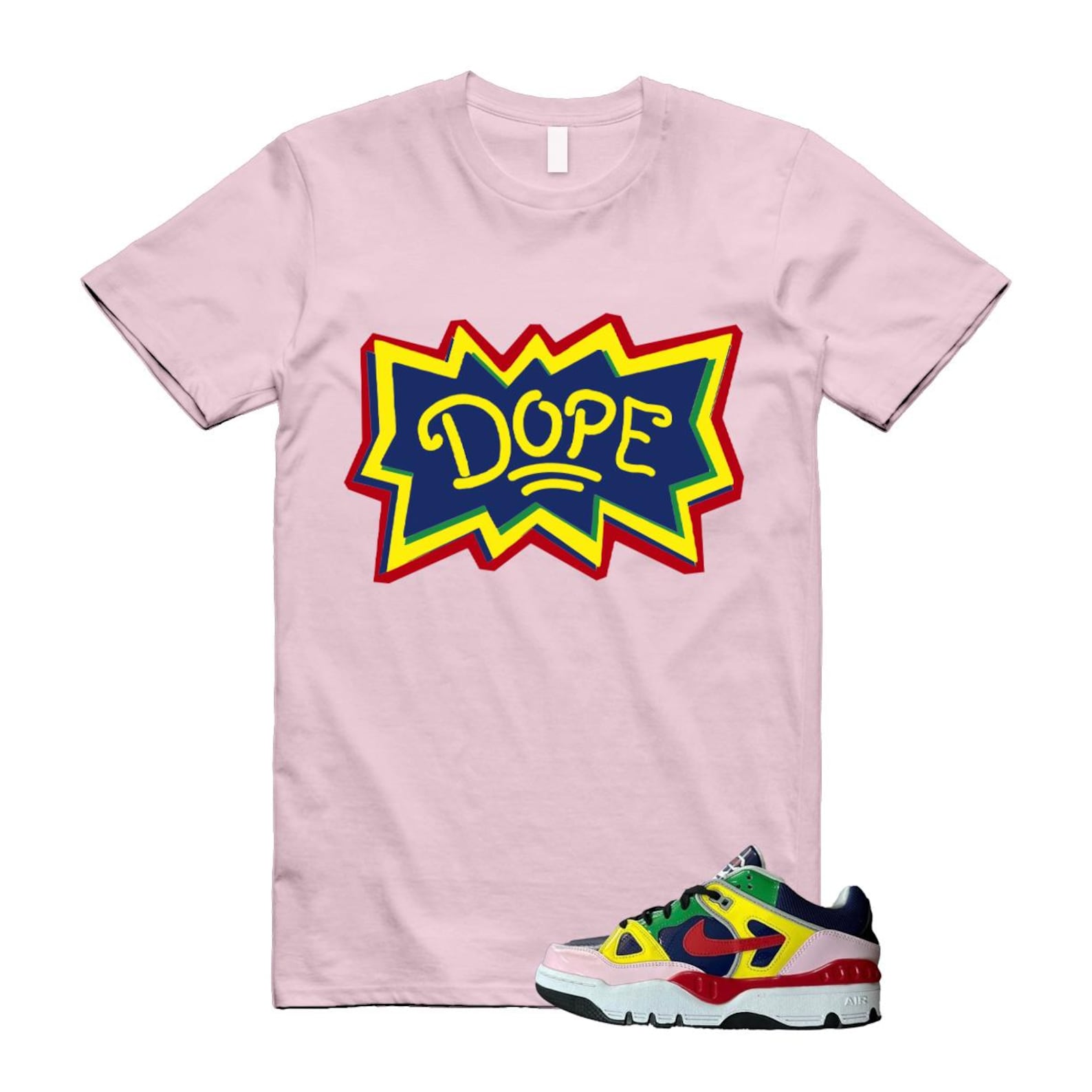 Air Force 3 Nigo White University Red Tour Yellow Pink Foam Blue Void Lucky Green Low SP T Shirt Match DOPE ,HQ1458-400 T-Shirt, Sneaker Match Tee