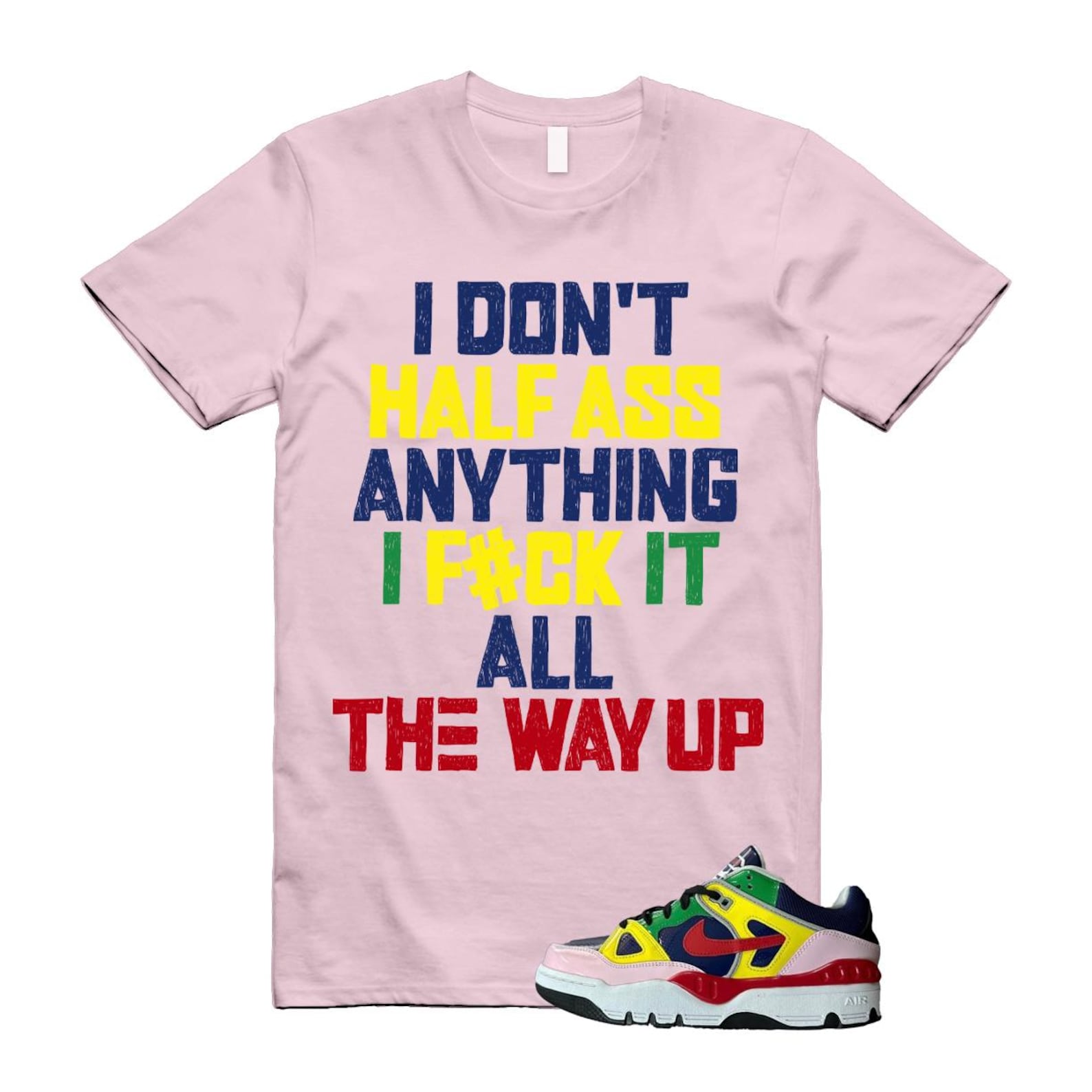 Air Force 3 Nigo White University Red Tour Yellow Pink Foam Blue Void Lucky Green Low SP T Shirt Match HALF ,HQ1458-400 T-Shirt, Sneaker Match Tee