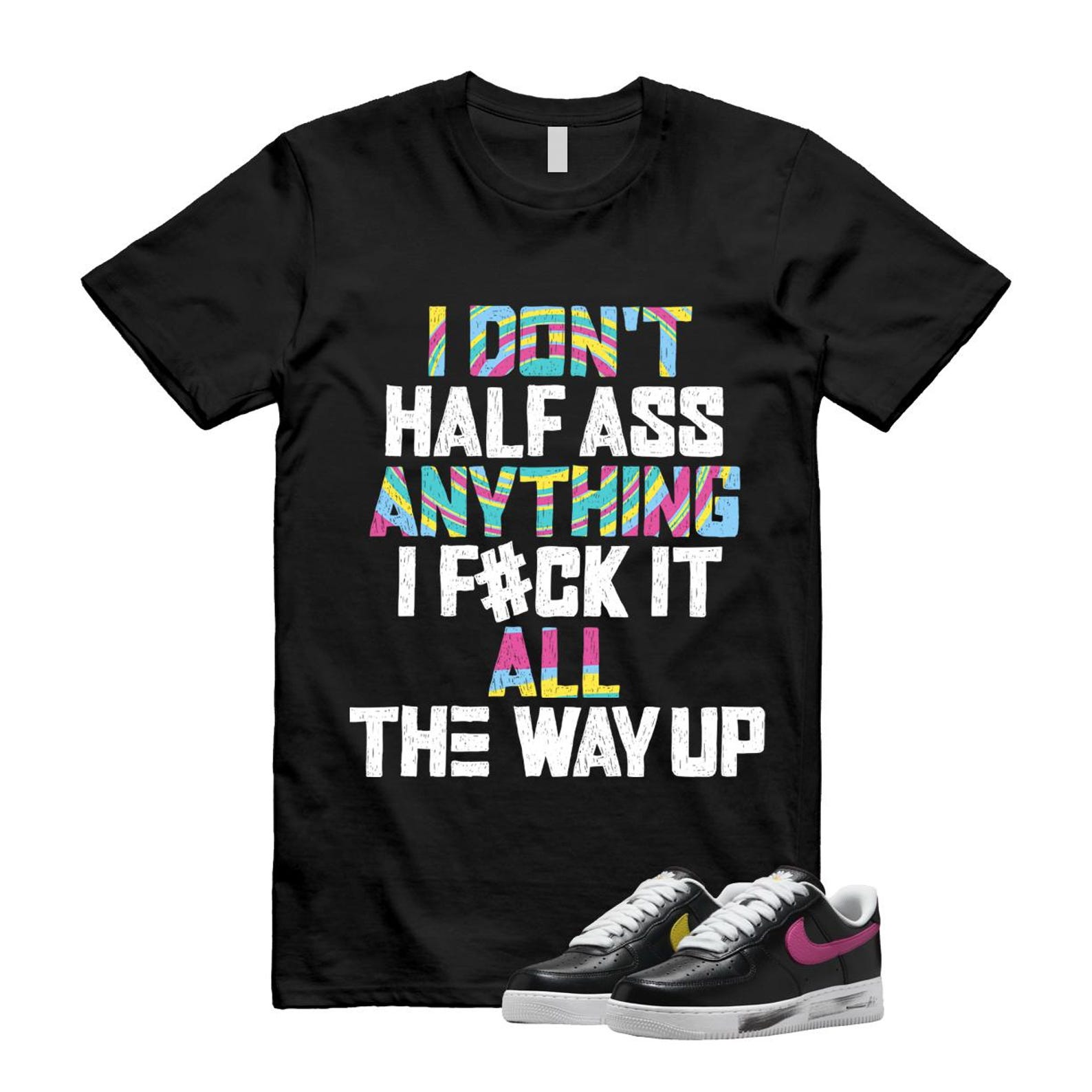 Air Force 1 Low G-Dragon Peaceminusone Para-Noise 3.0 Black New Emerald Pinkfire Tour Yellow Blue Gale T Shirt Match HALF ,AQ3692-004 T-Shirt, Sneaker Match Tee