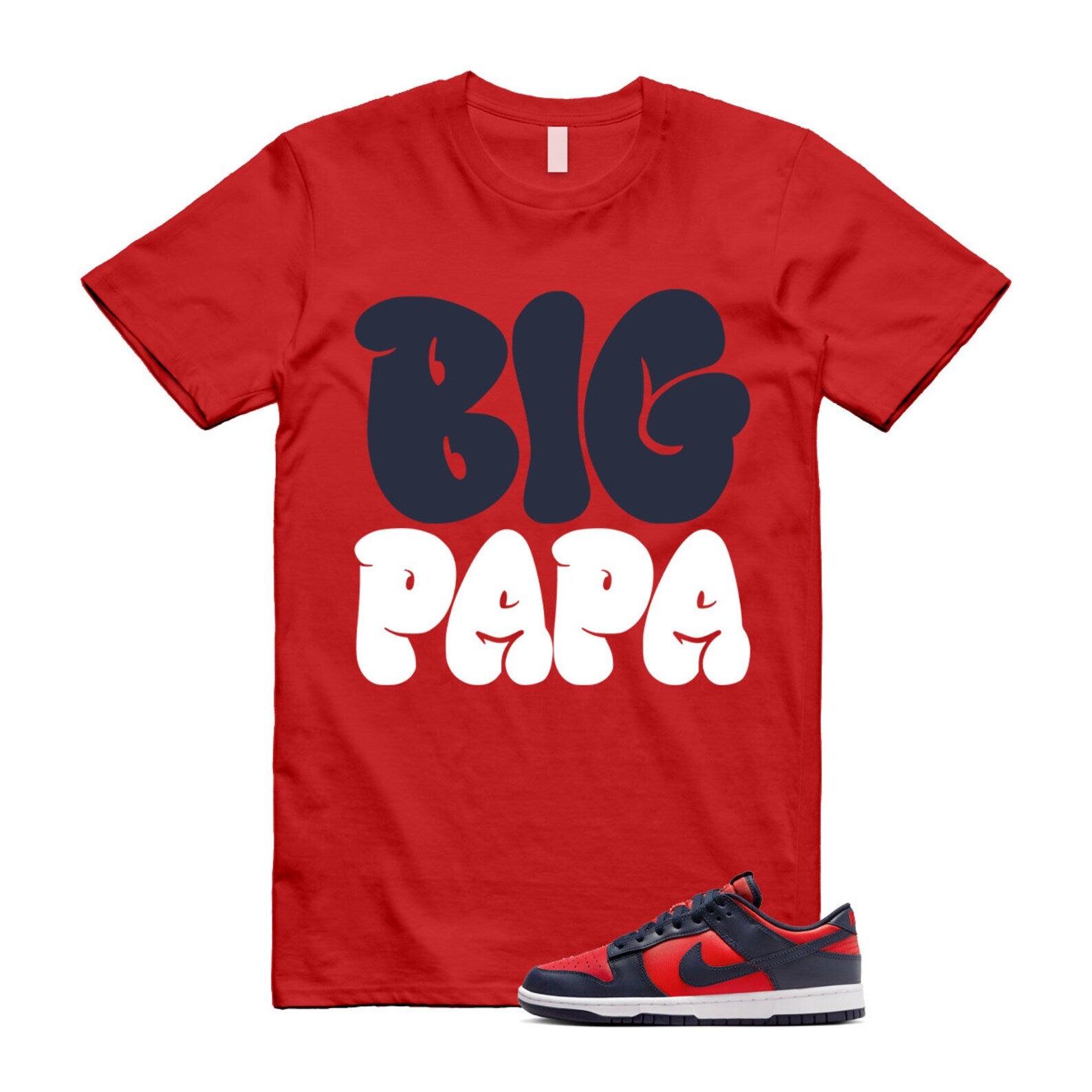 Dunk University Red Obsidian White Low Retro SE COJP T Shirt Match PAPA ,DV0833-601 T-Shirt, Sneaker Match Tee