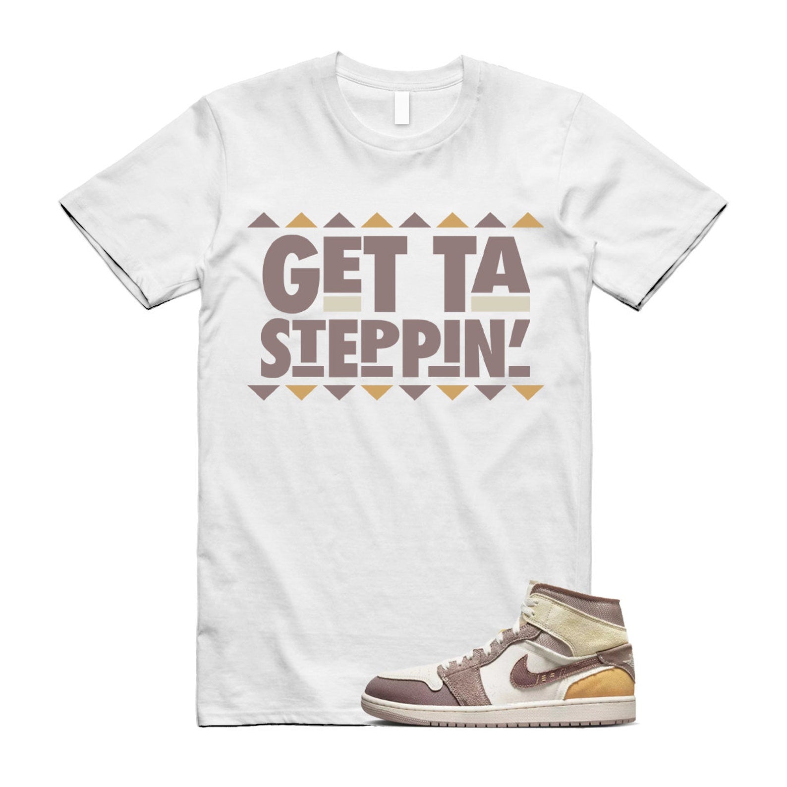 GET T Shirt to match Air J 1 Mid SE Craft Inside Out Taupe Haze Sail Brown Fossil Stone Celestial Gold ,DM9652-102 T-Shirt, Sneaker Match Tee