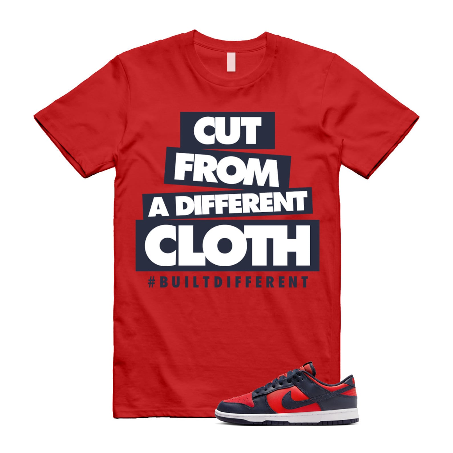 Dunk University Red Obsidian White Low Retro SE COJP T Shirt Match CLOTH ,DV0833-601 T-Shirt, Sneaker Match Tee