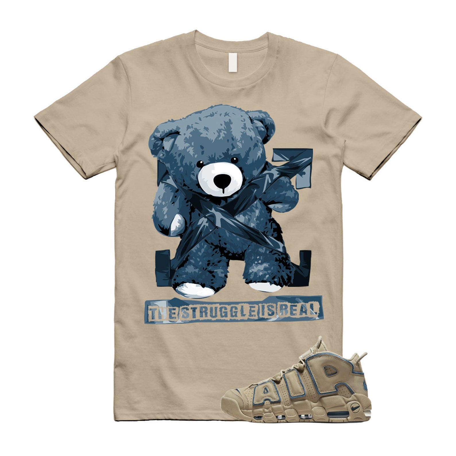 Uptempo 96 Limestone Valerian Blue Air More T Shirt Match STRUG ,DV6993-200 T-Shirt, Sneaker Match Tee